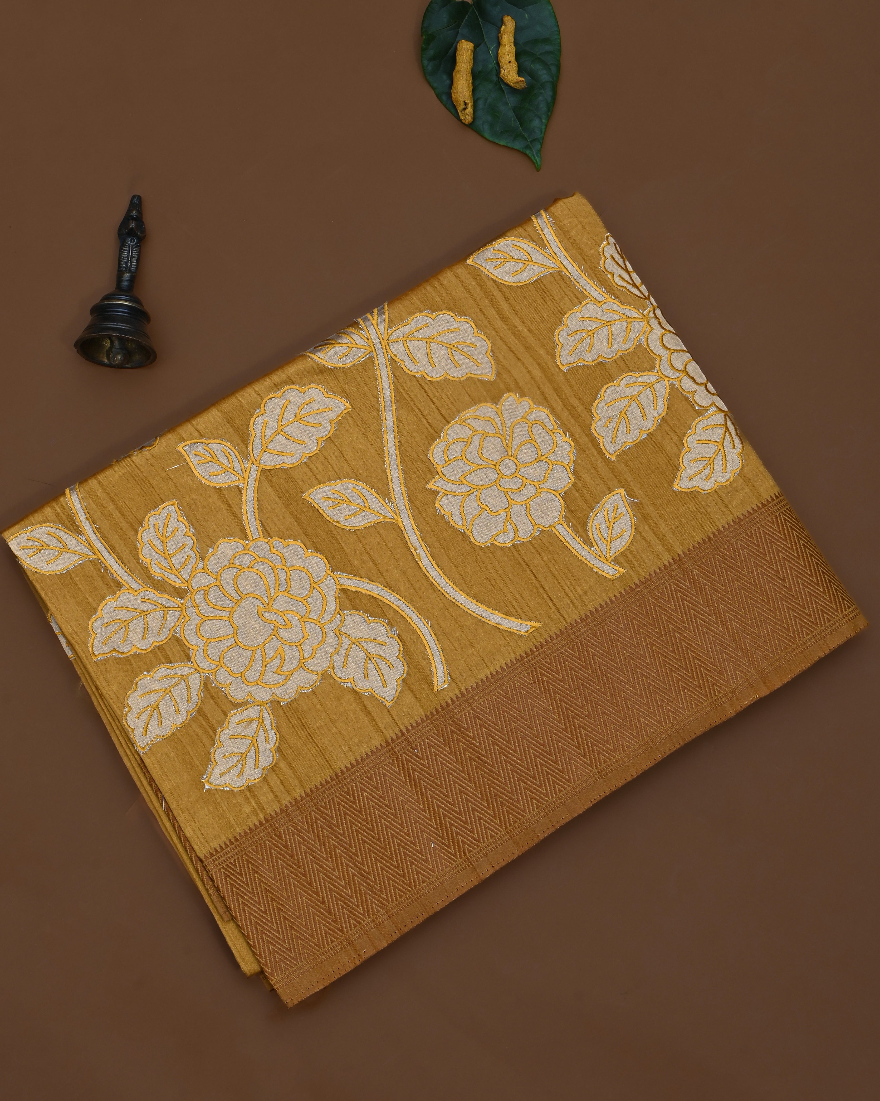 Yellow color Silk Saree
