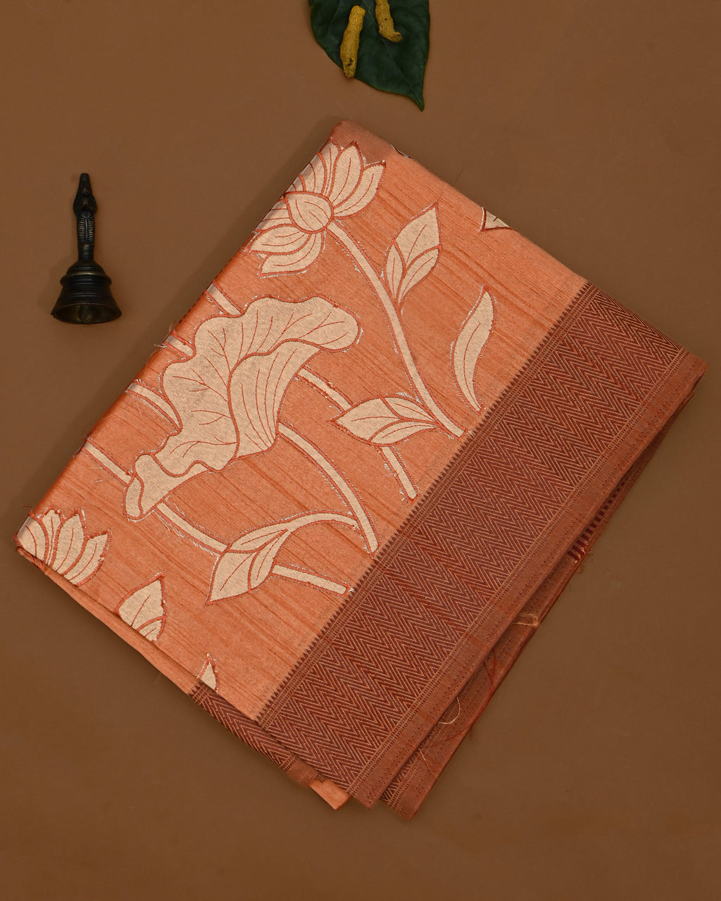 Orange color Silk Saree