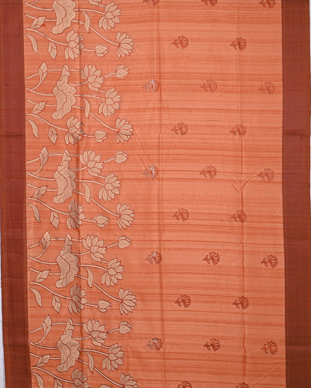 Orange color Silk Saree