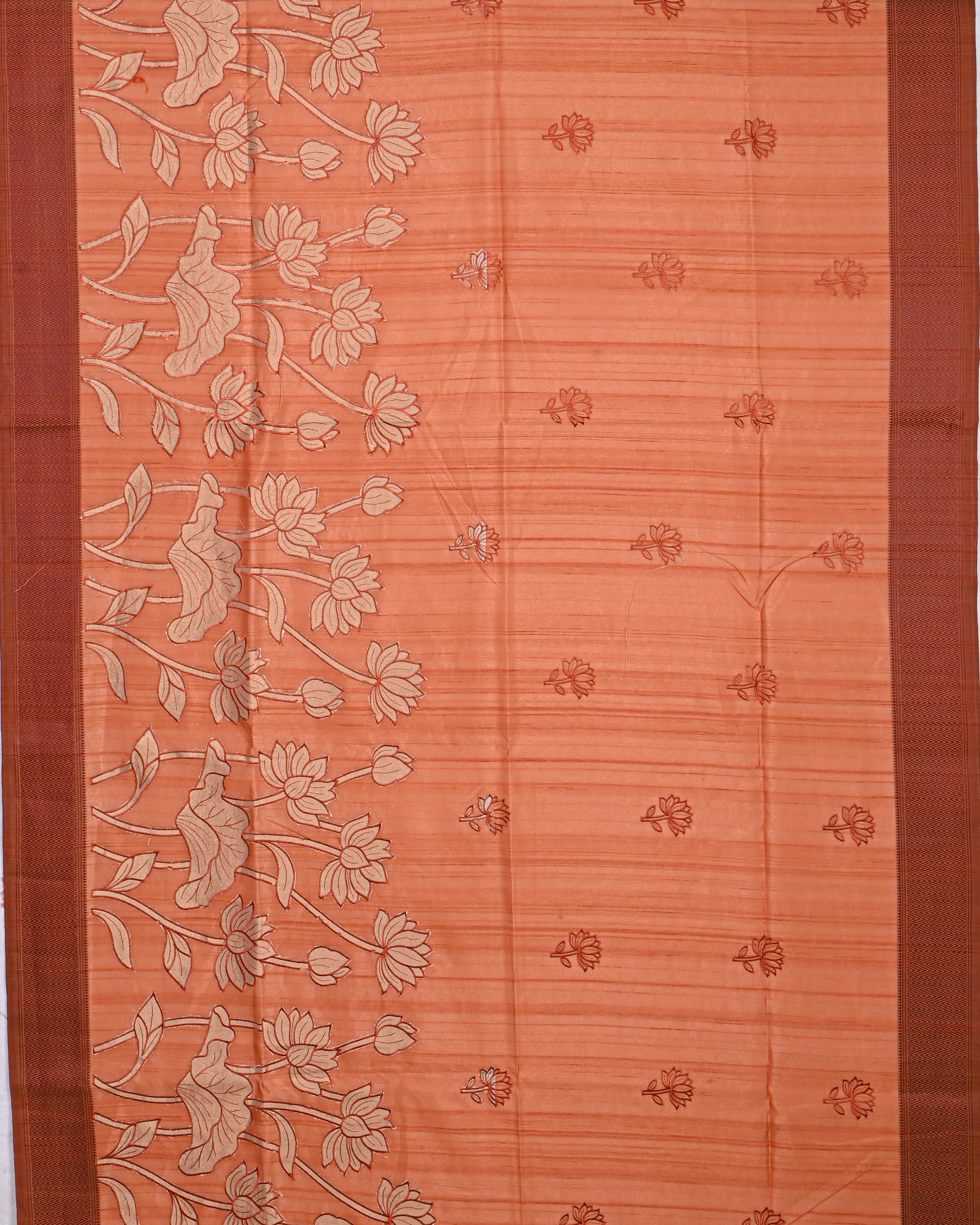 Orange color Silk Saree