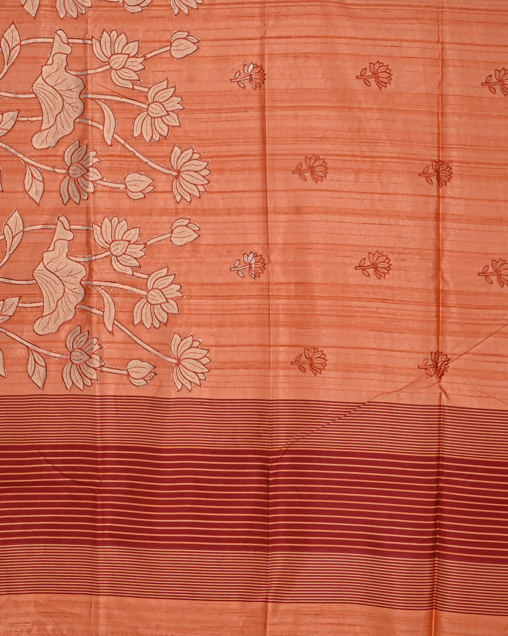 Orange color Silk Saree