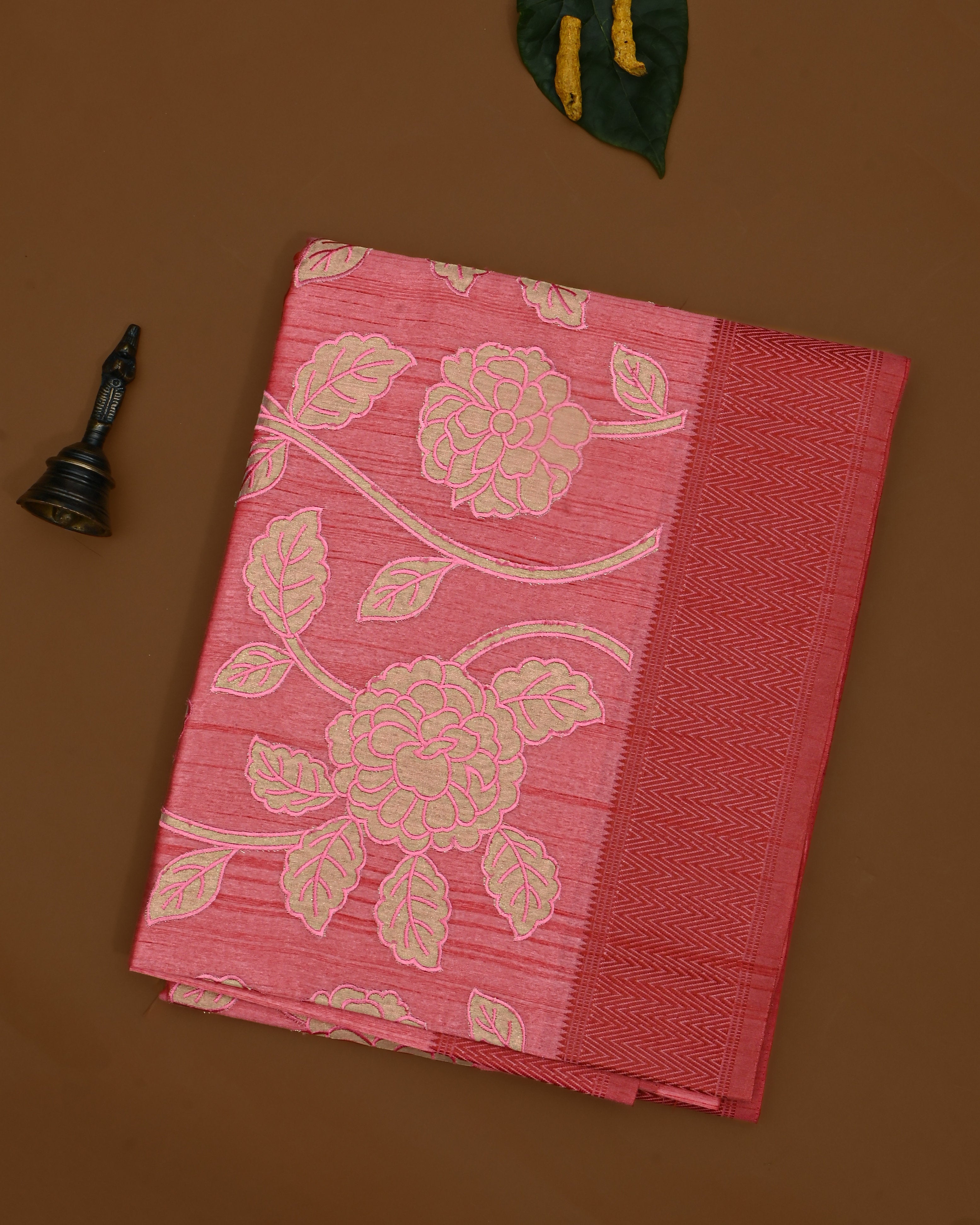 Pink color Silk Saree