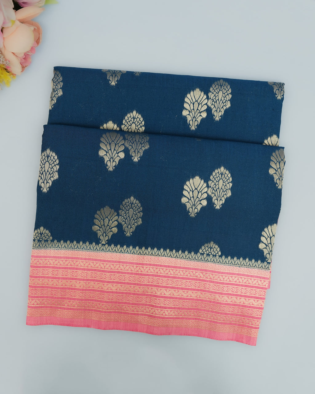 Navy Blue color Silk Saree