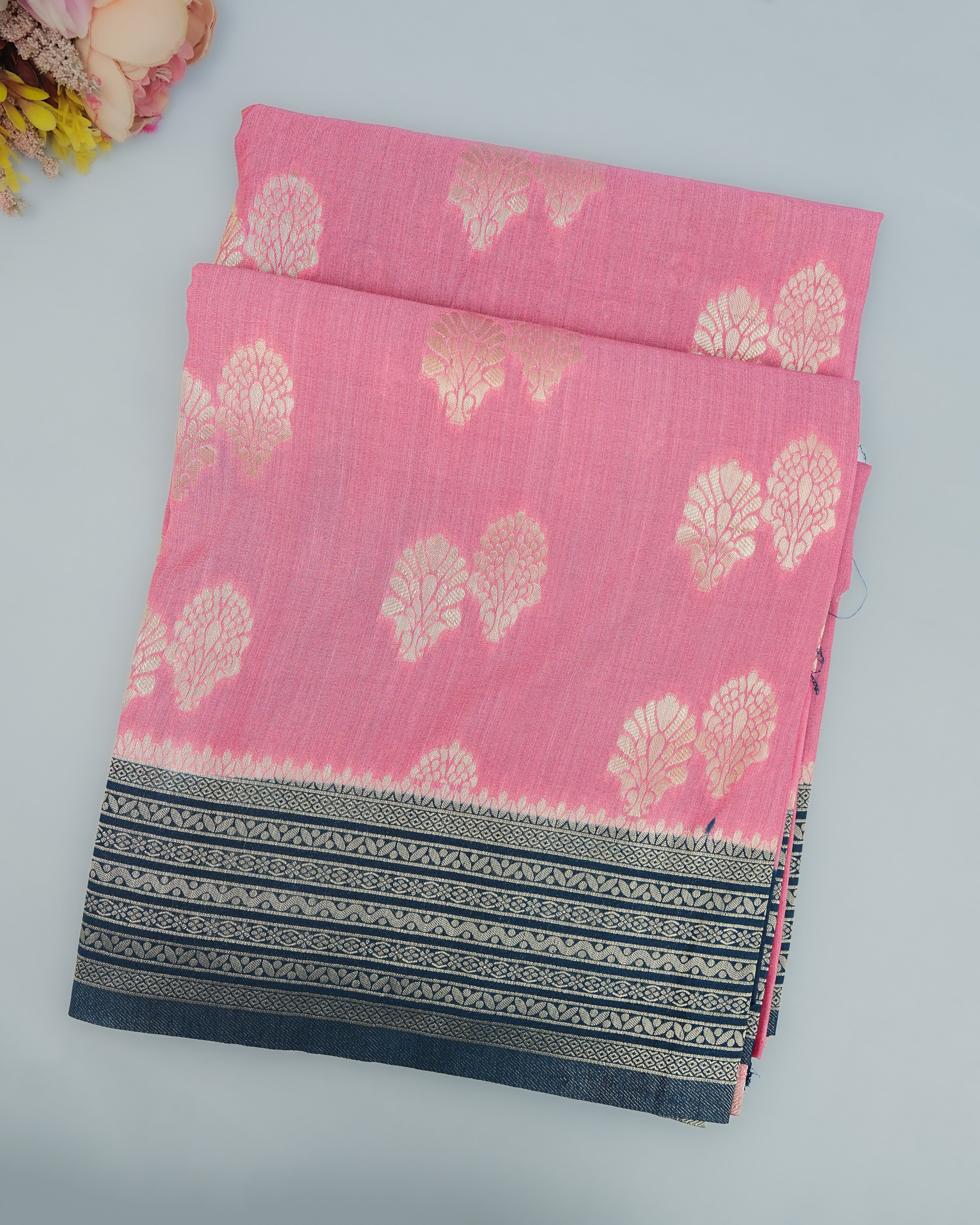 Pink color Silk Saree