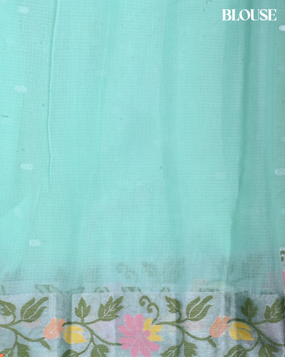 Ferozi Color Silk Saree