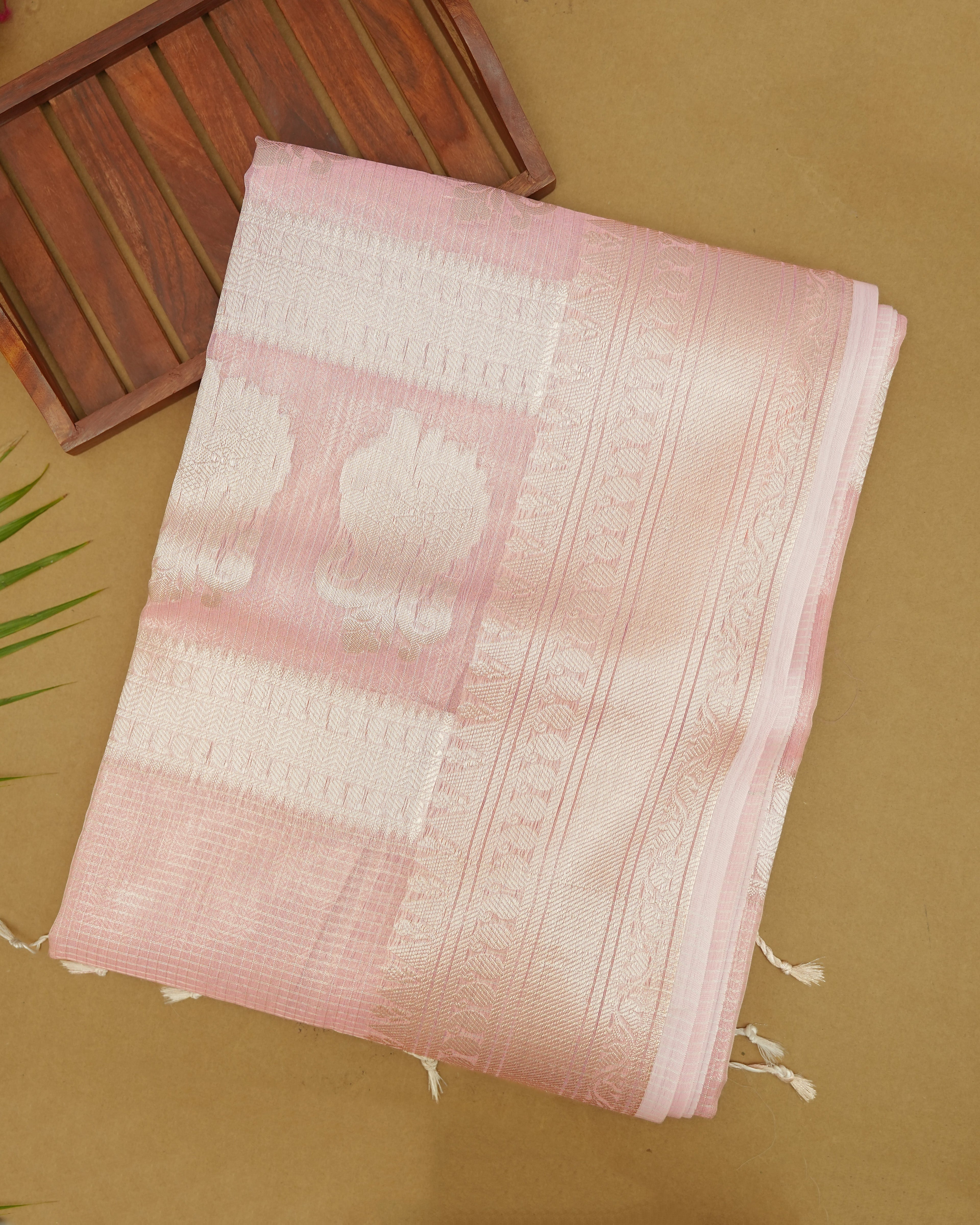 Pink color Tissue Saree