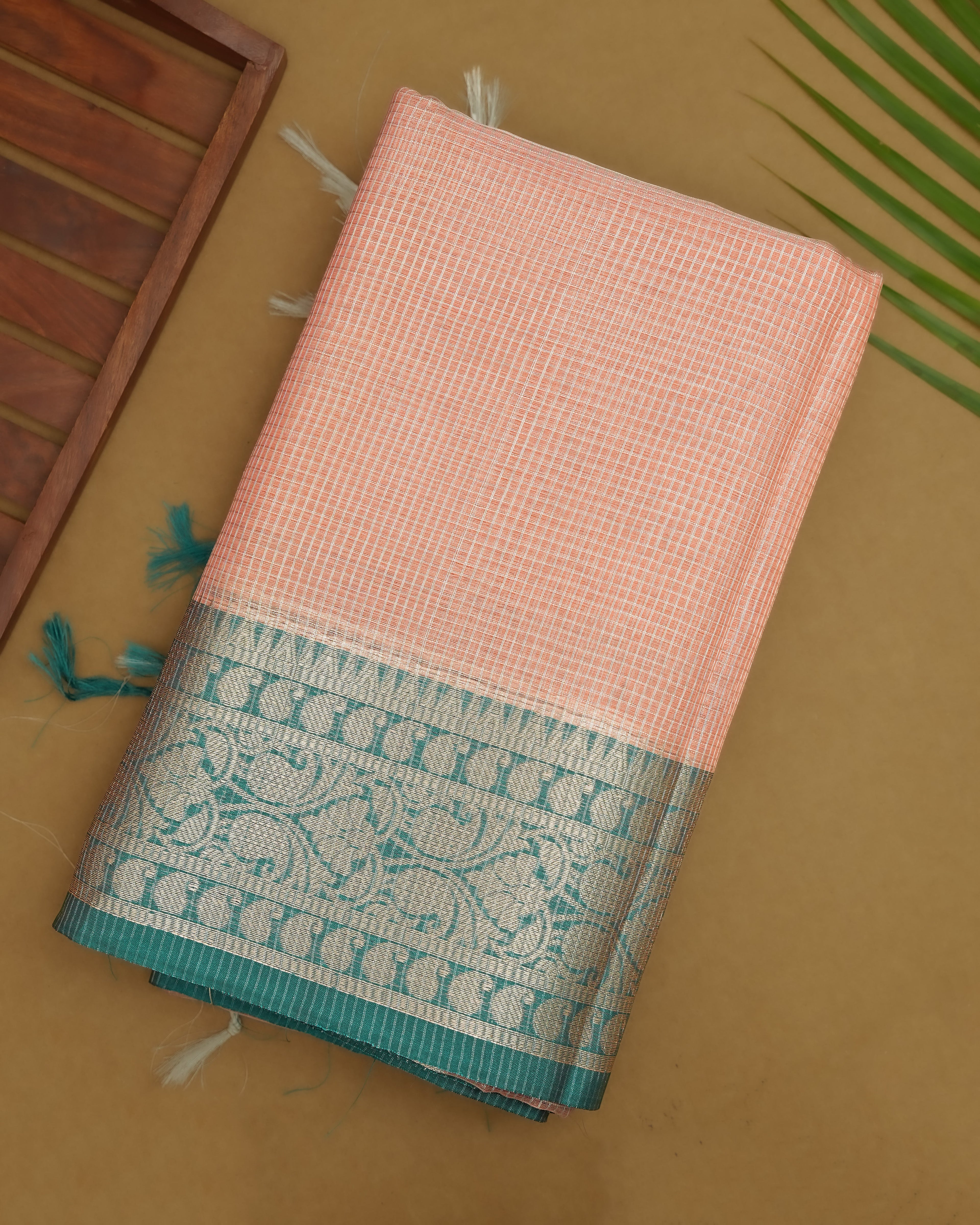 Pink color Tissue Saree