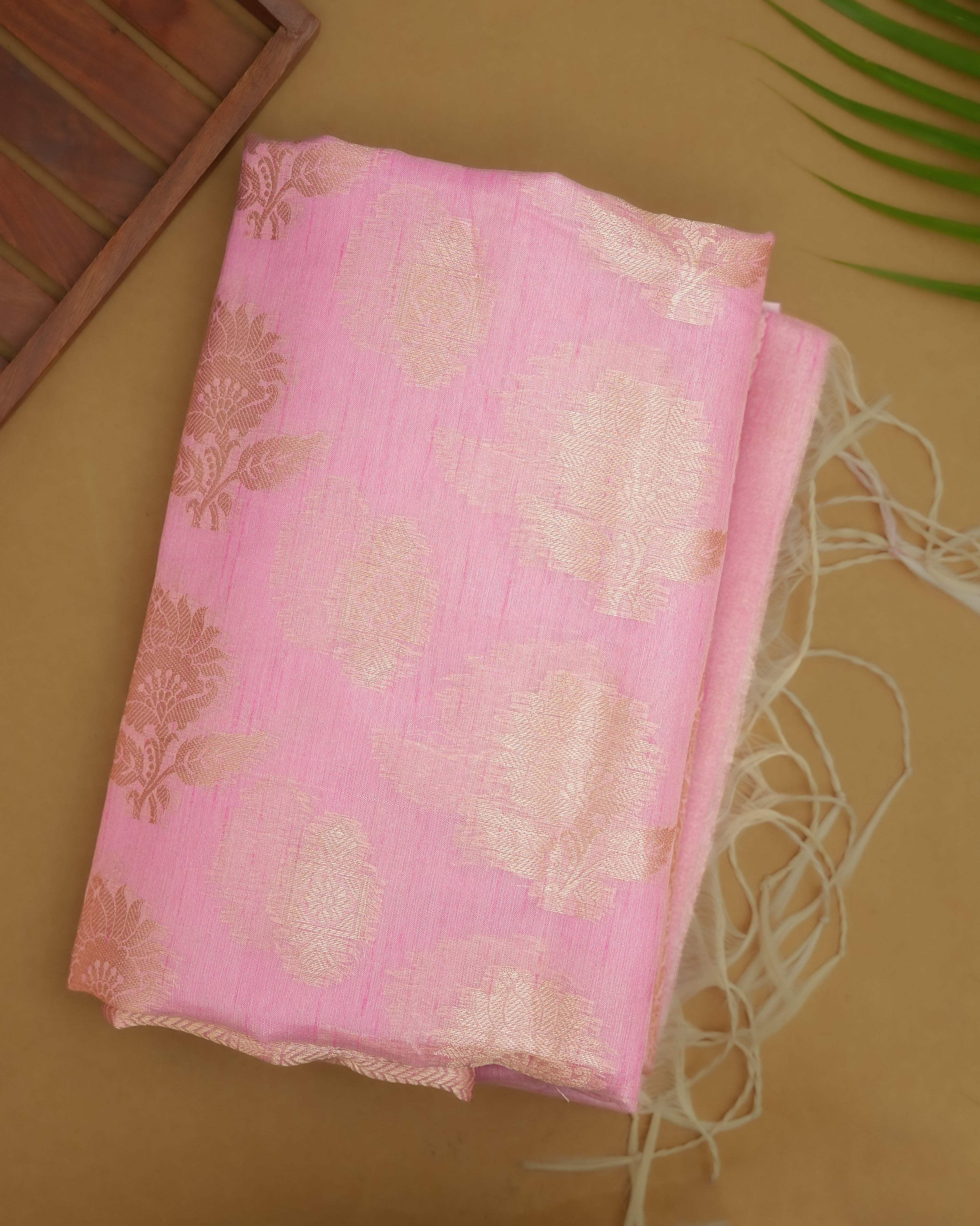 Pink color Silk Saree