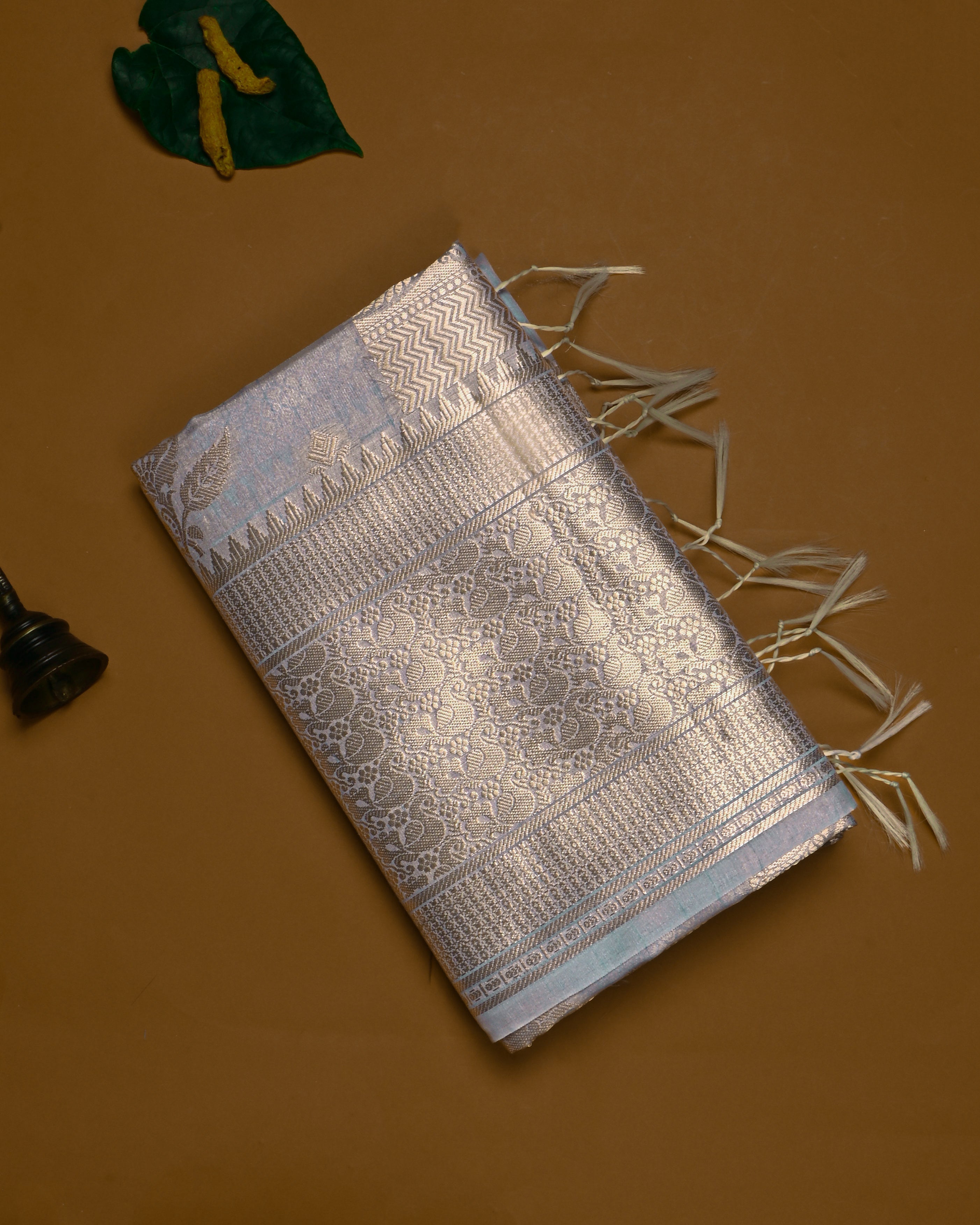 Grey color Silk Saree