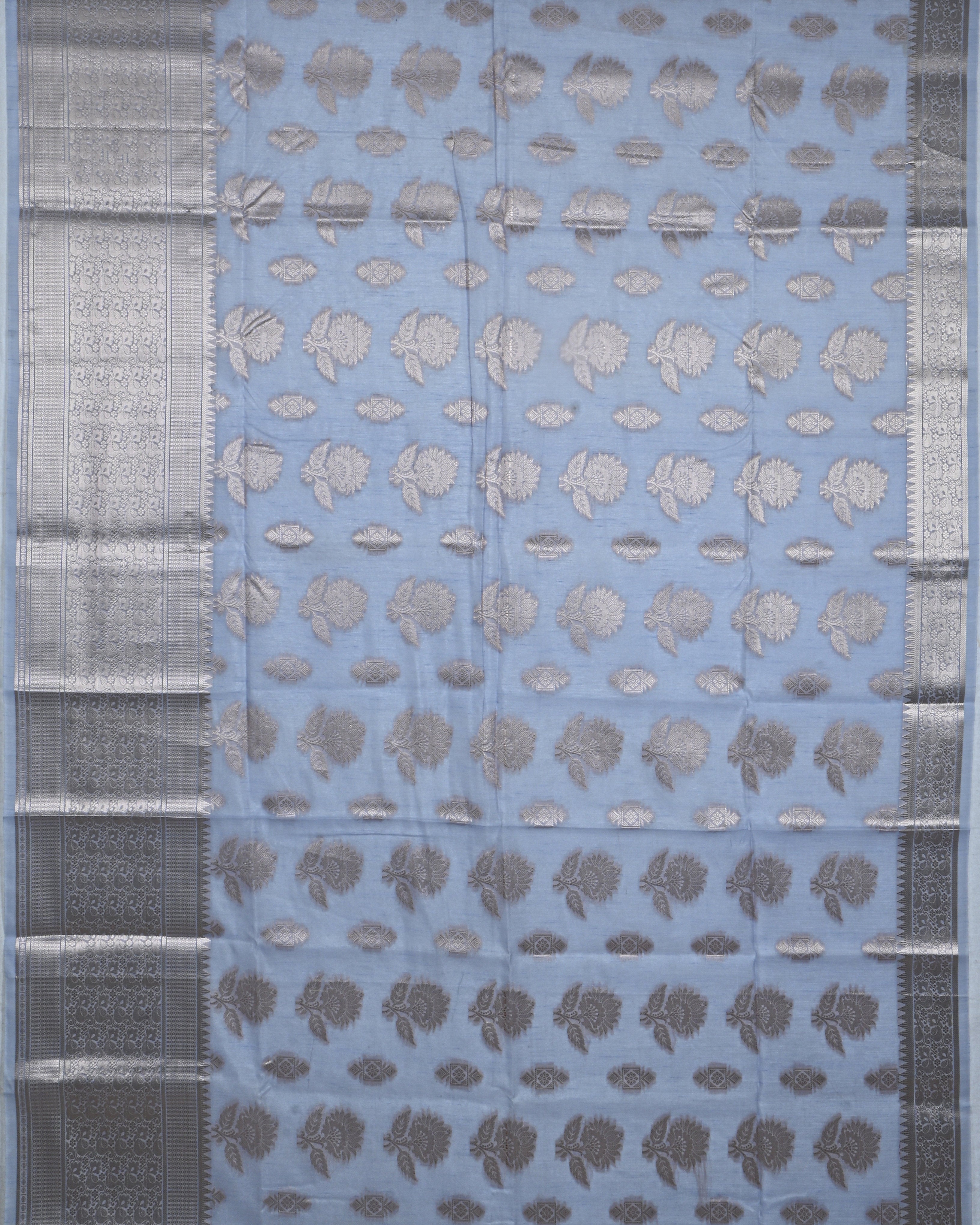 Grey color Silk Saree