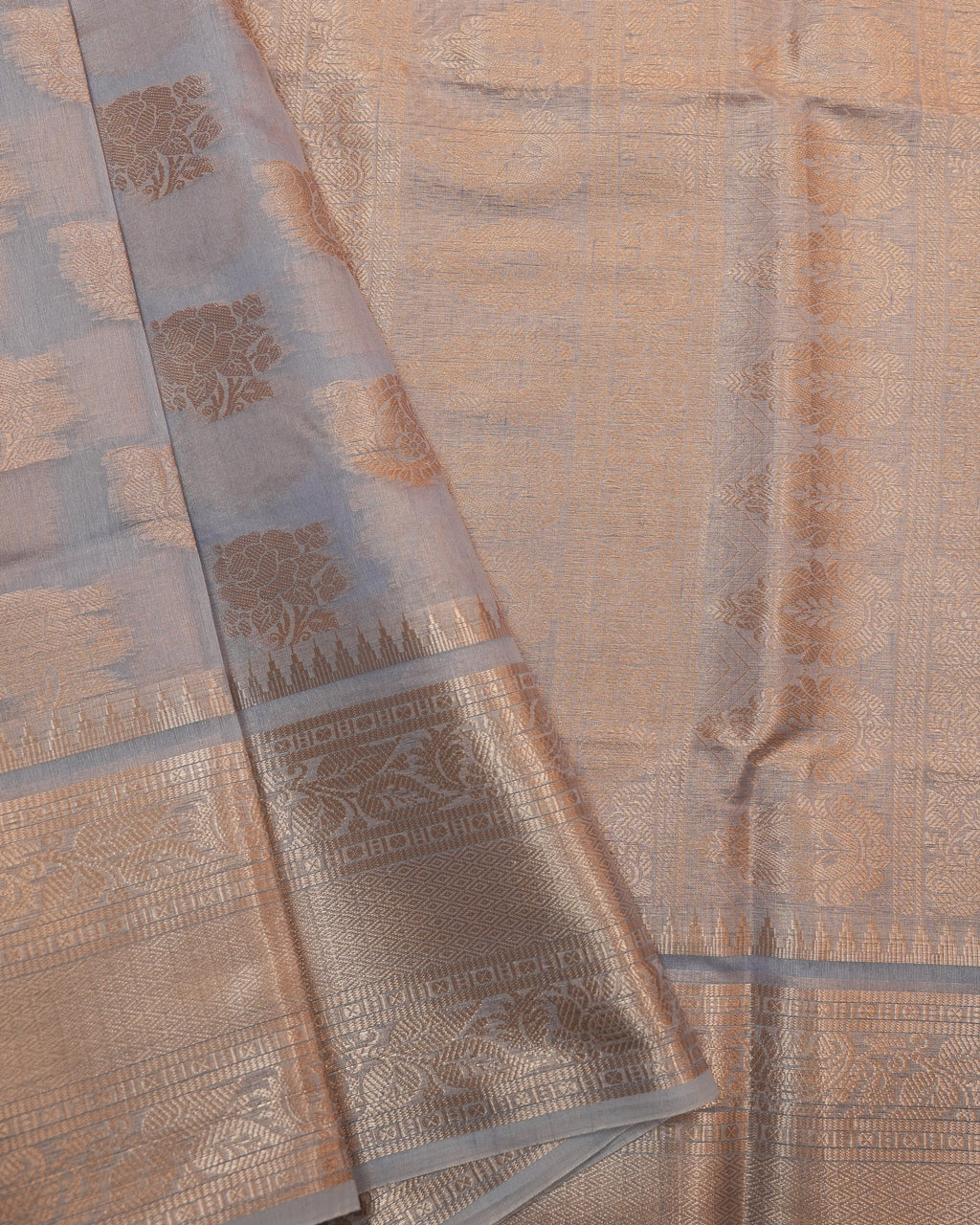 Grey color Silk Saree
