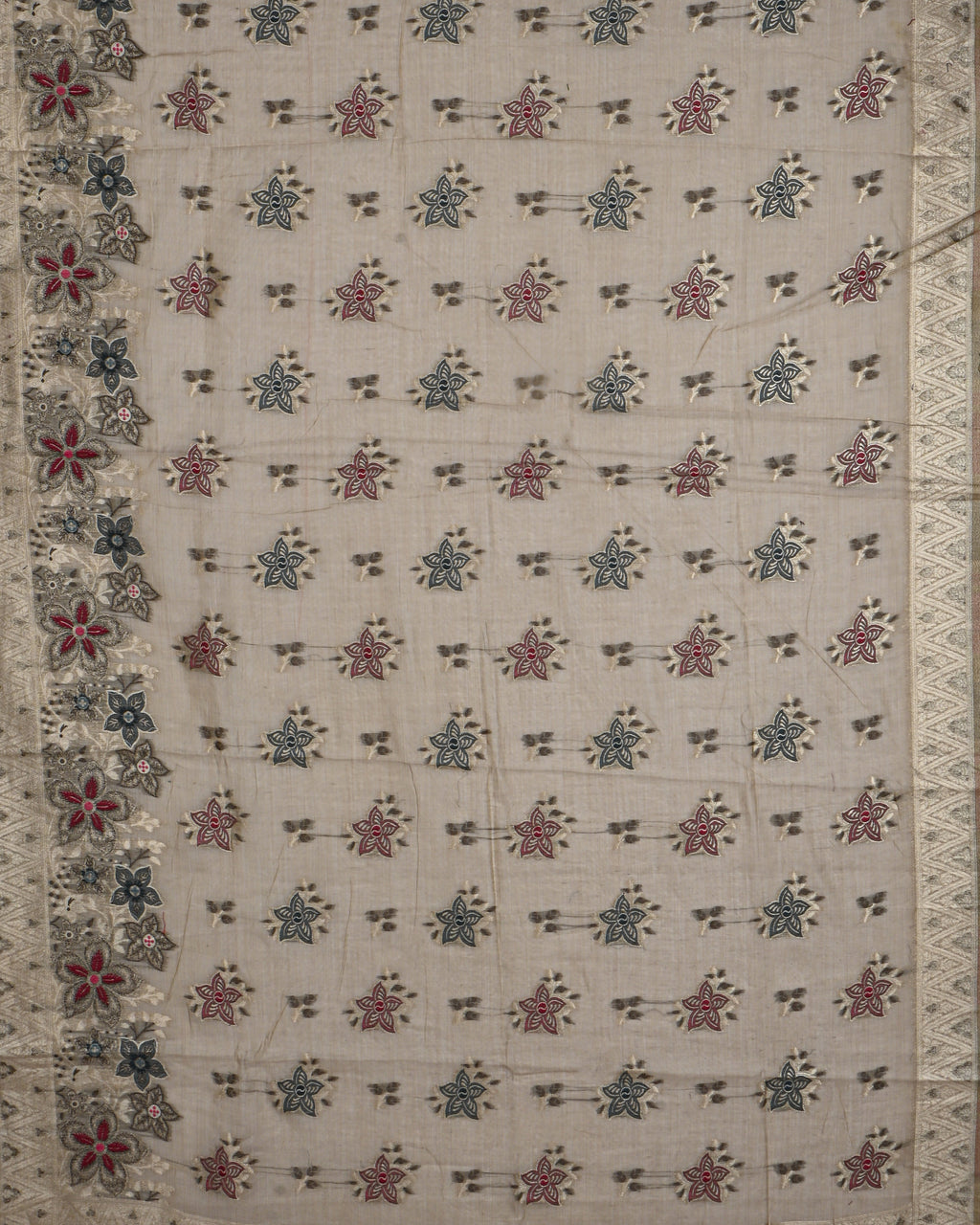 Off White color Chanderi Saree