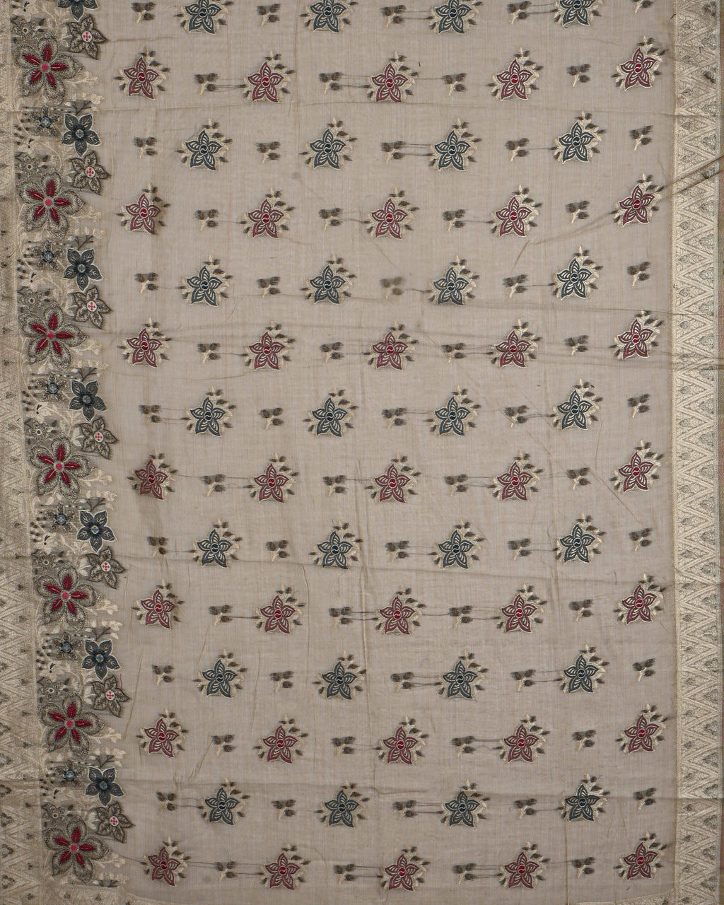 Off White color Chanderi Saree