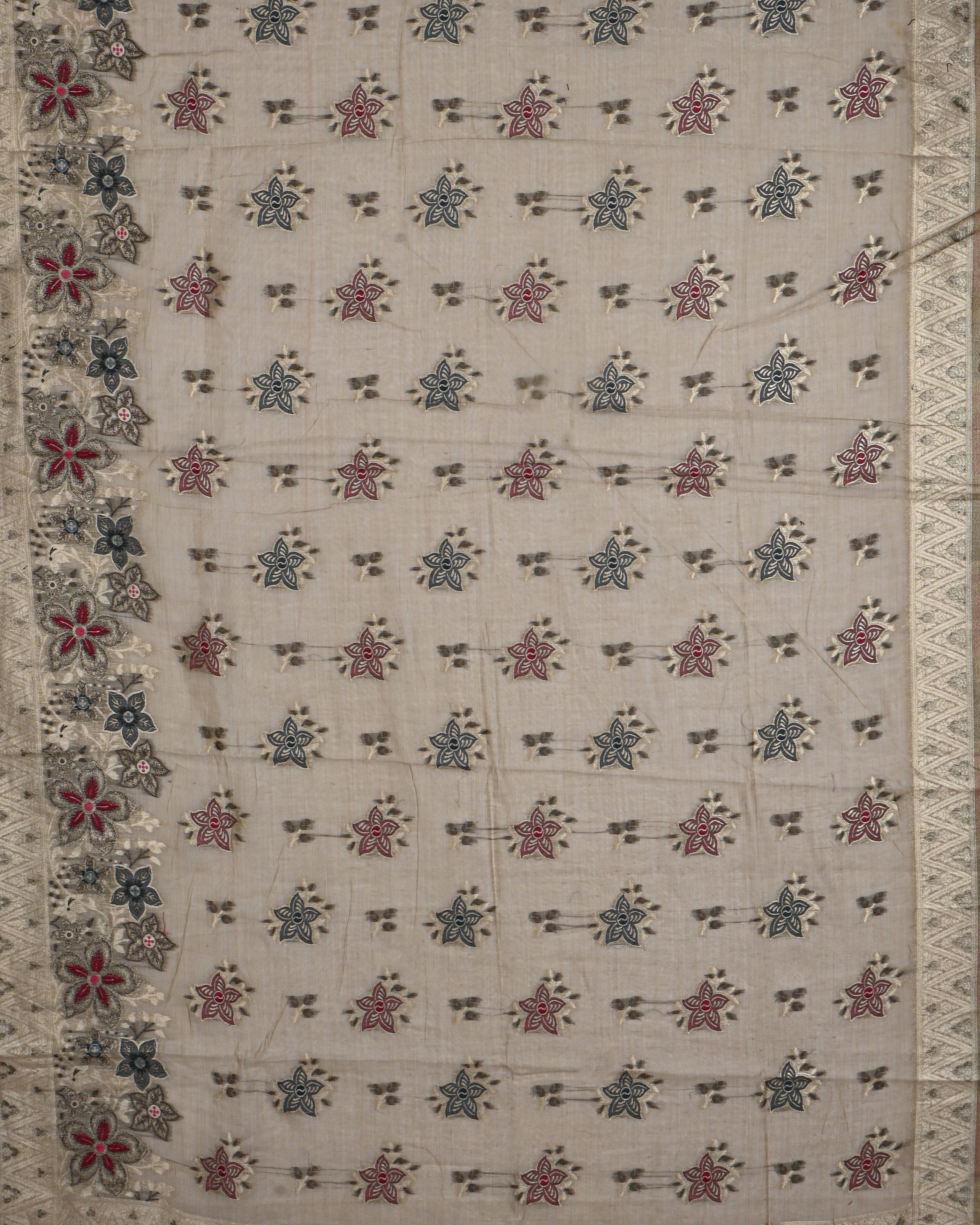 Off White color Chanderi Saree