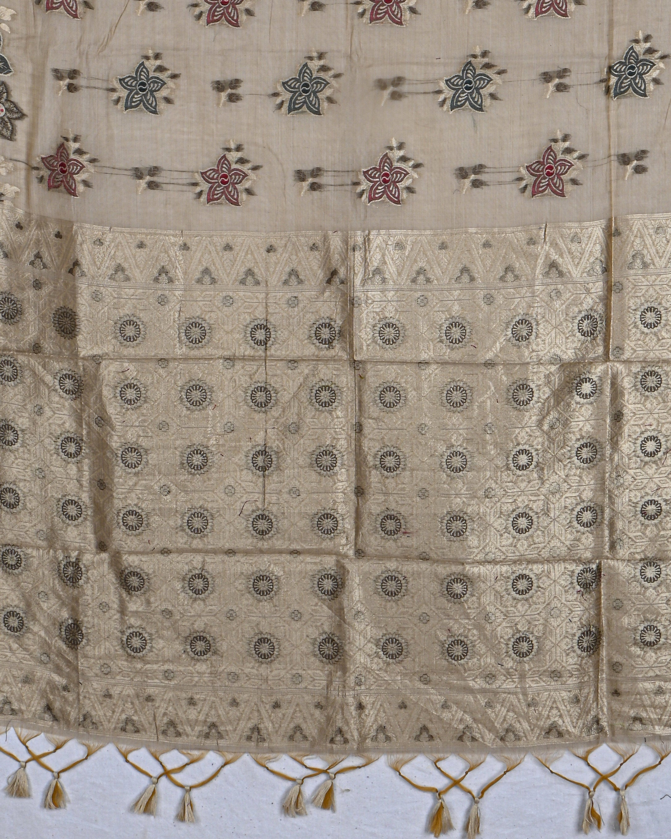 Off White color Chanderi Saree