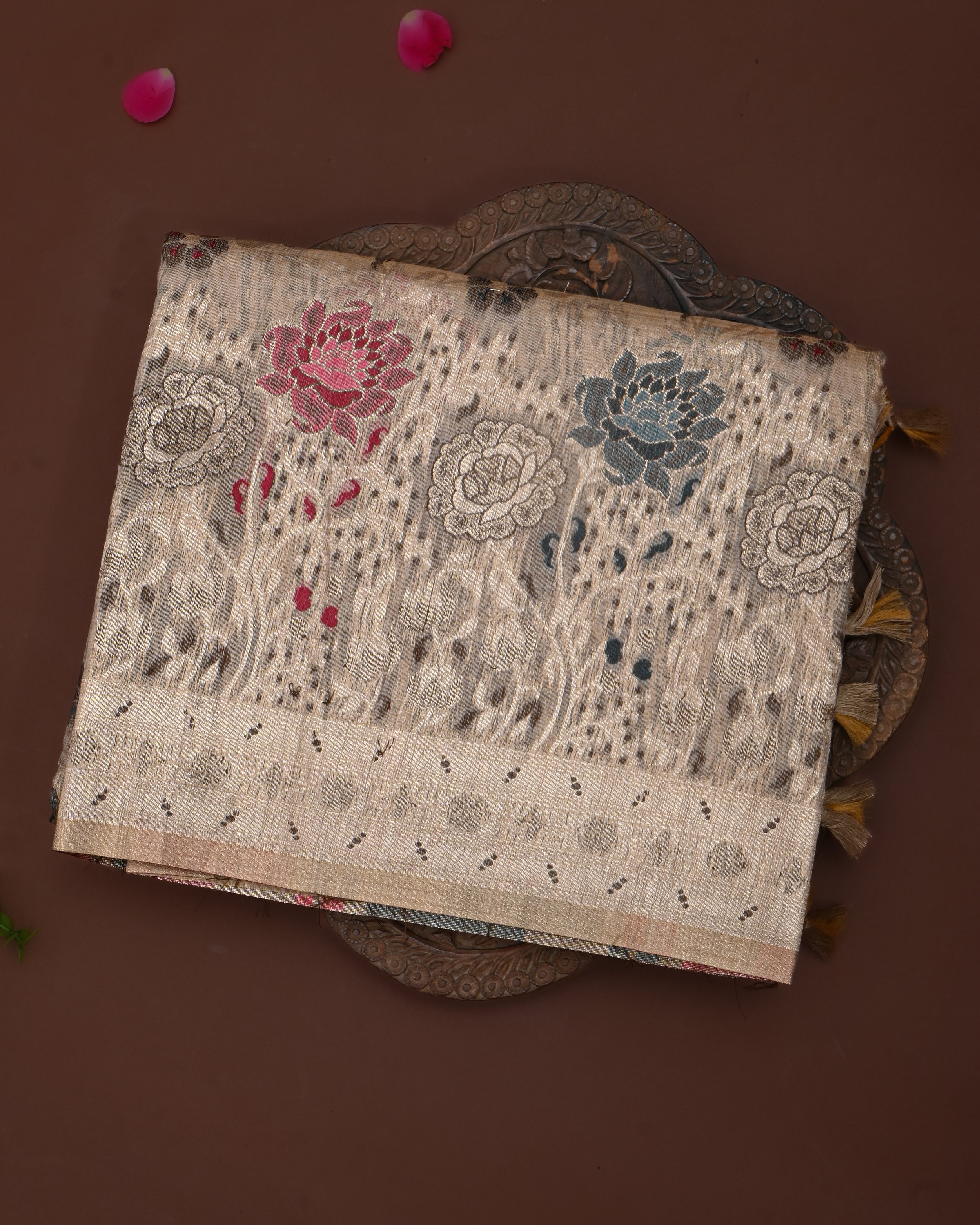 Off White color Chanderi Saree