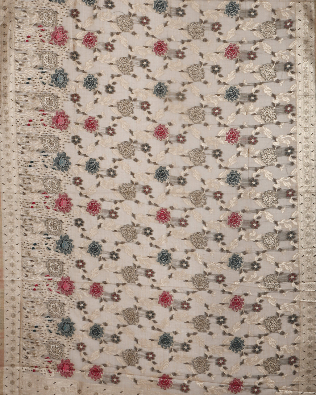 Off White color Chanderi Saree