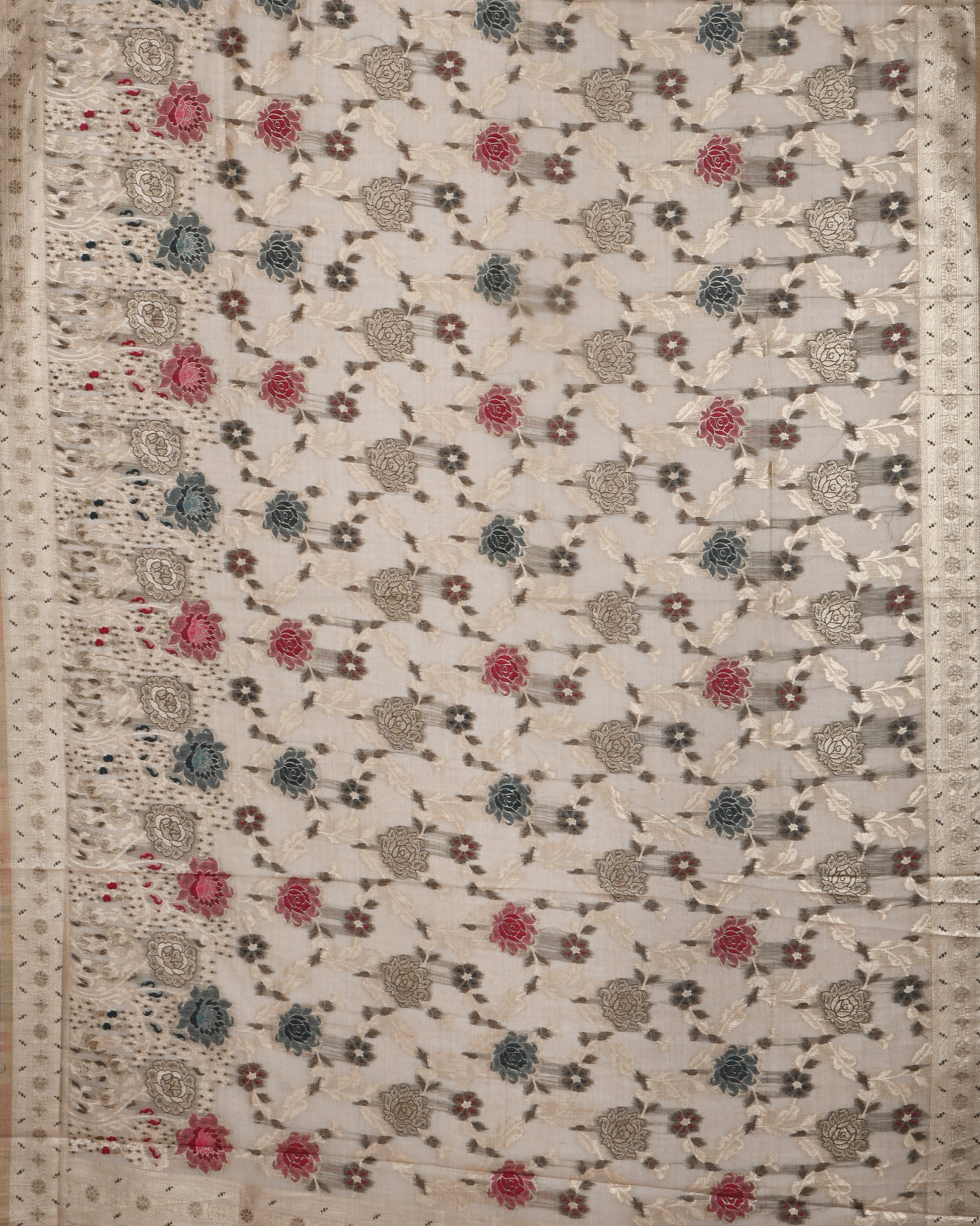 Off White color Chanderi Saree