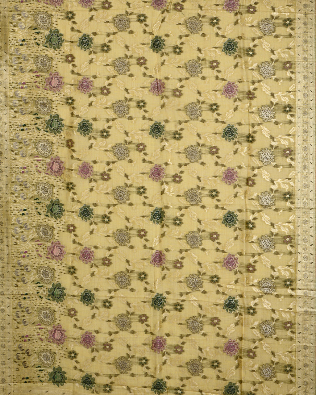 Yellow color Chanderi Saree