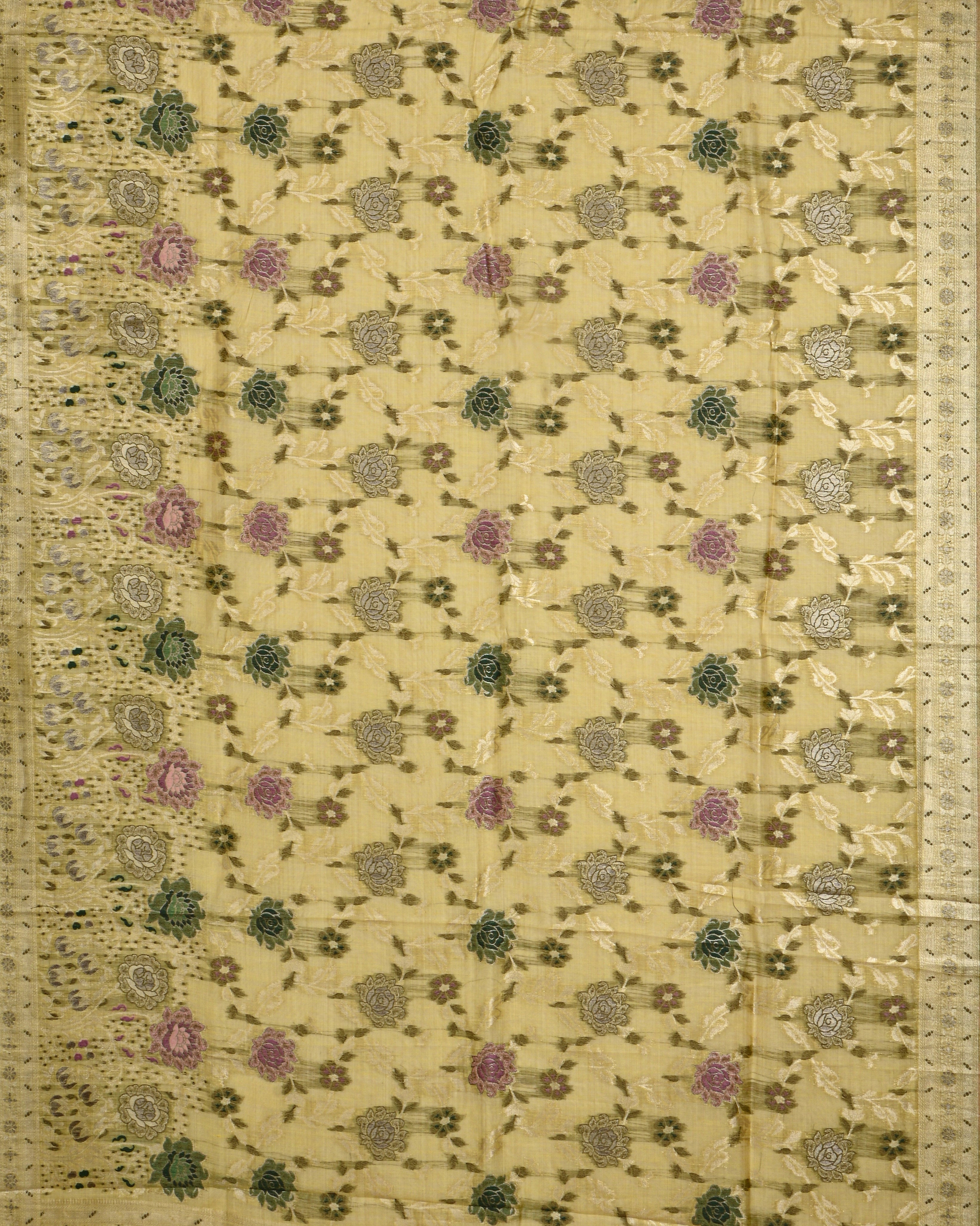 Yellow color Chanderi Saree