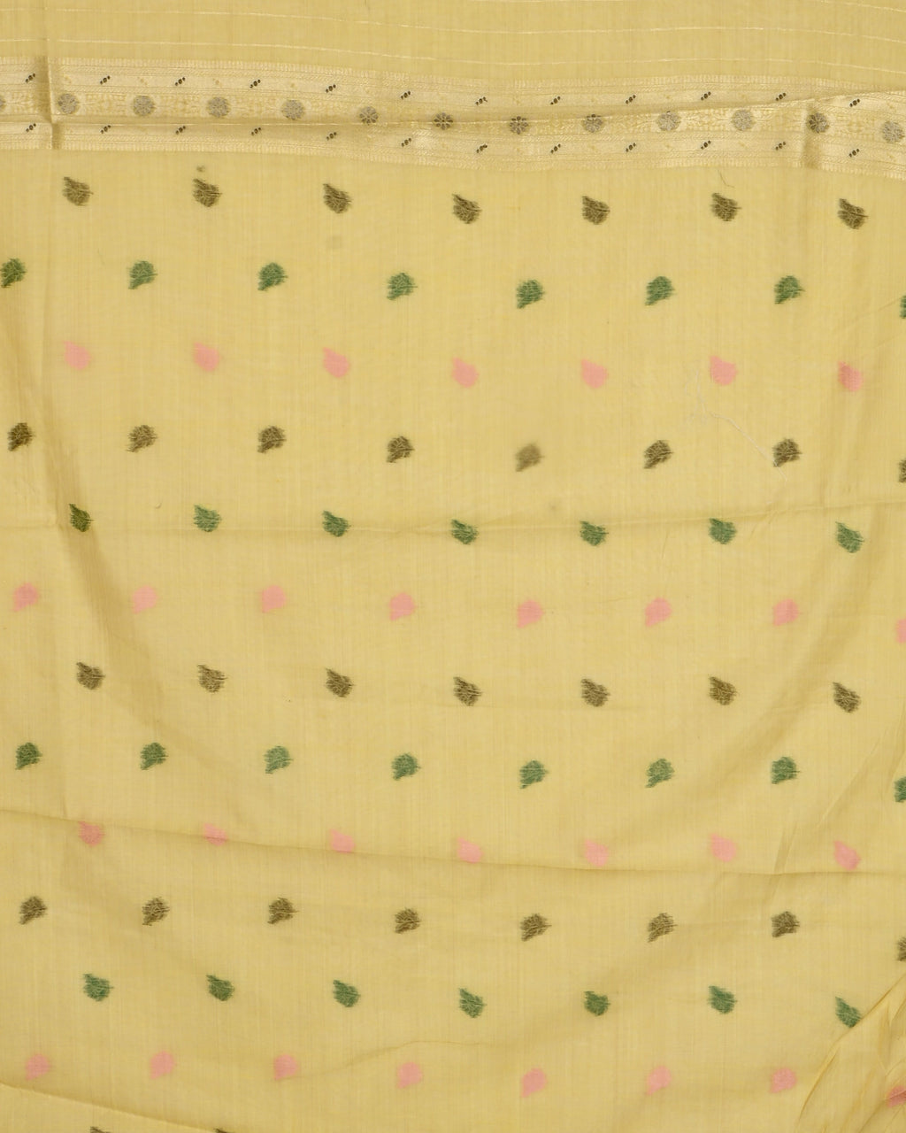 Yellow color Chanderi Saree