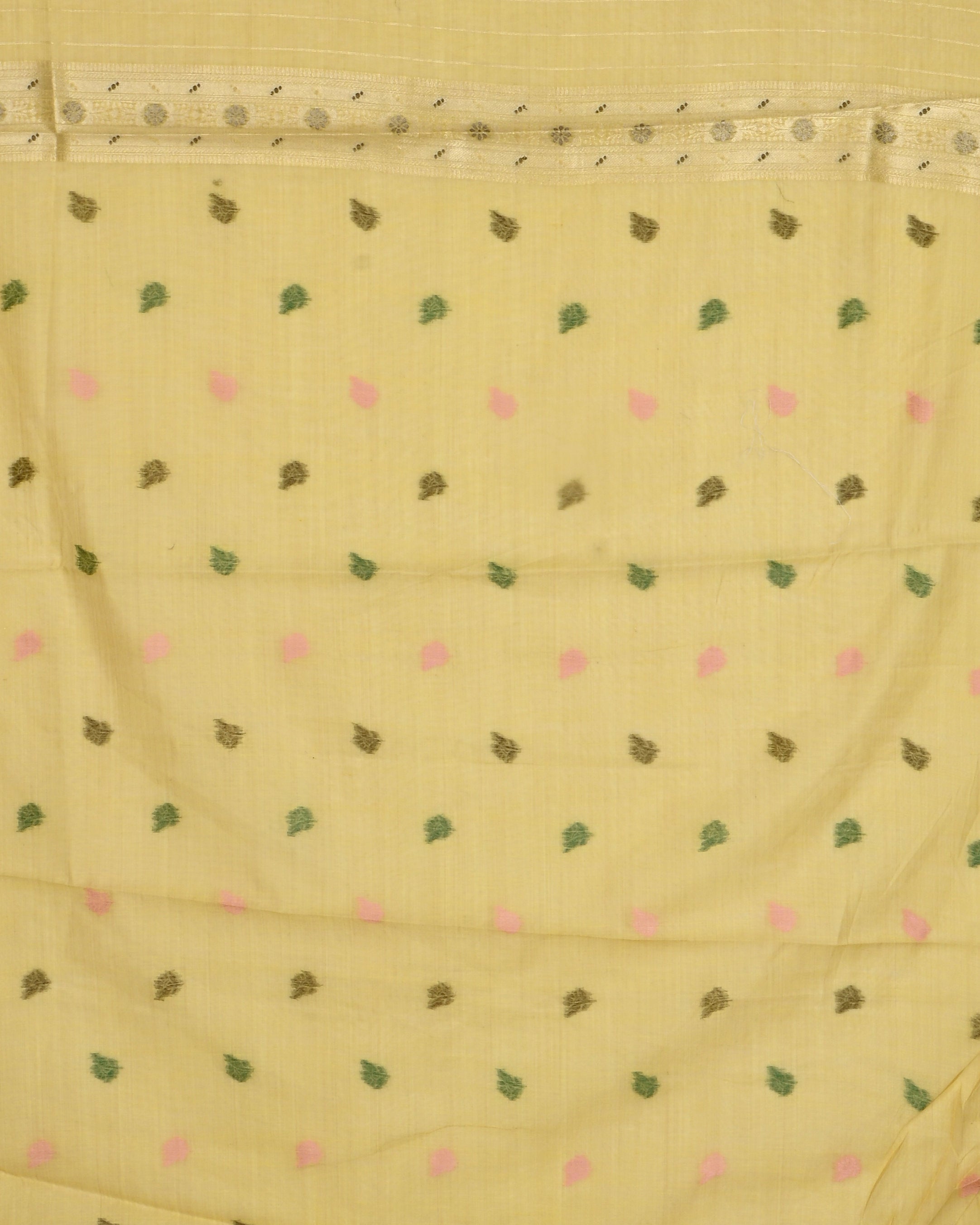 Yellow color Chanderi Saree