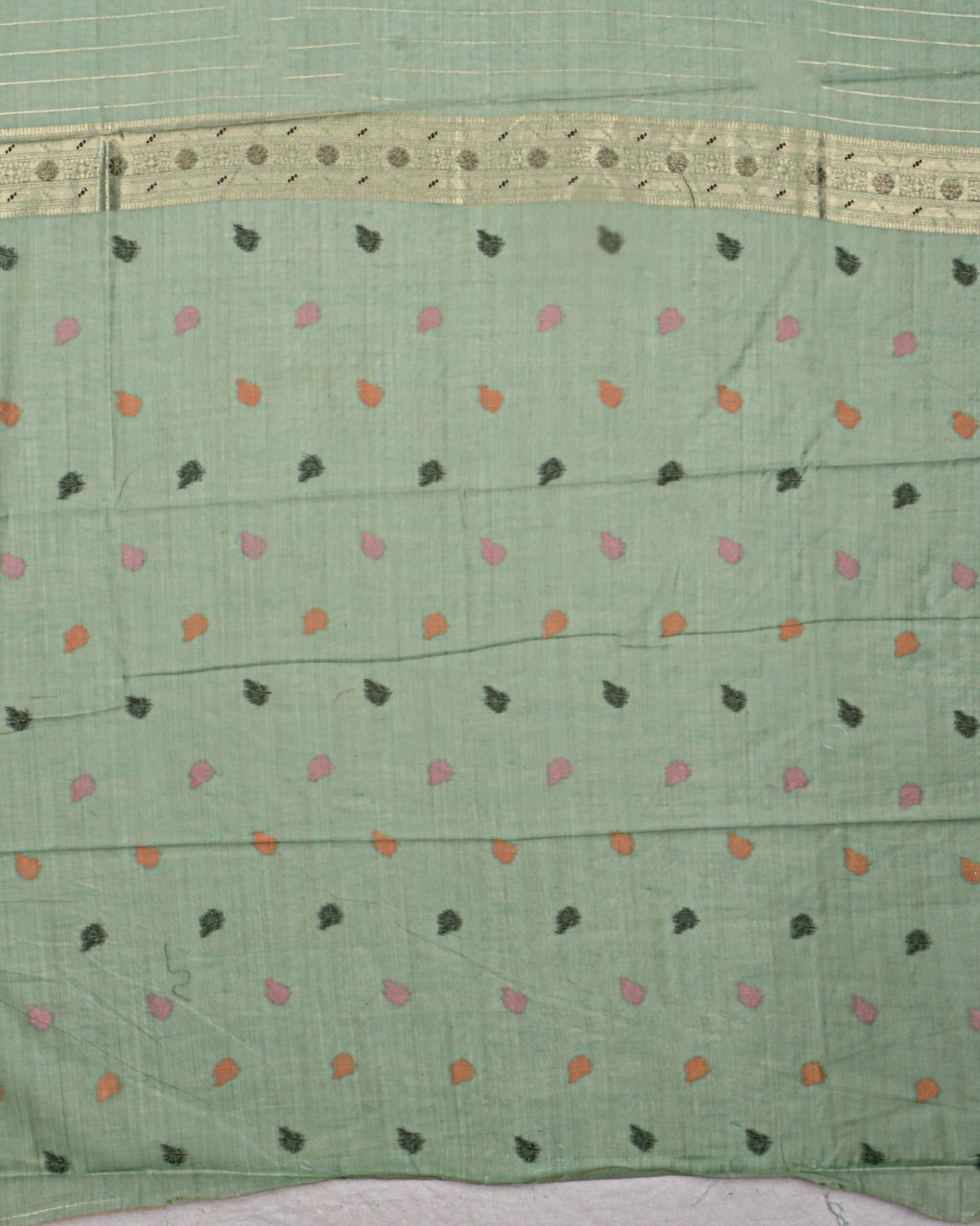 Ferozi color Chanderi Saree