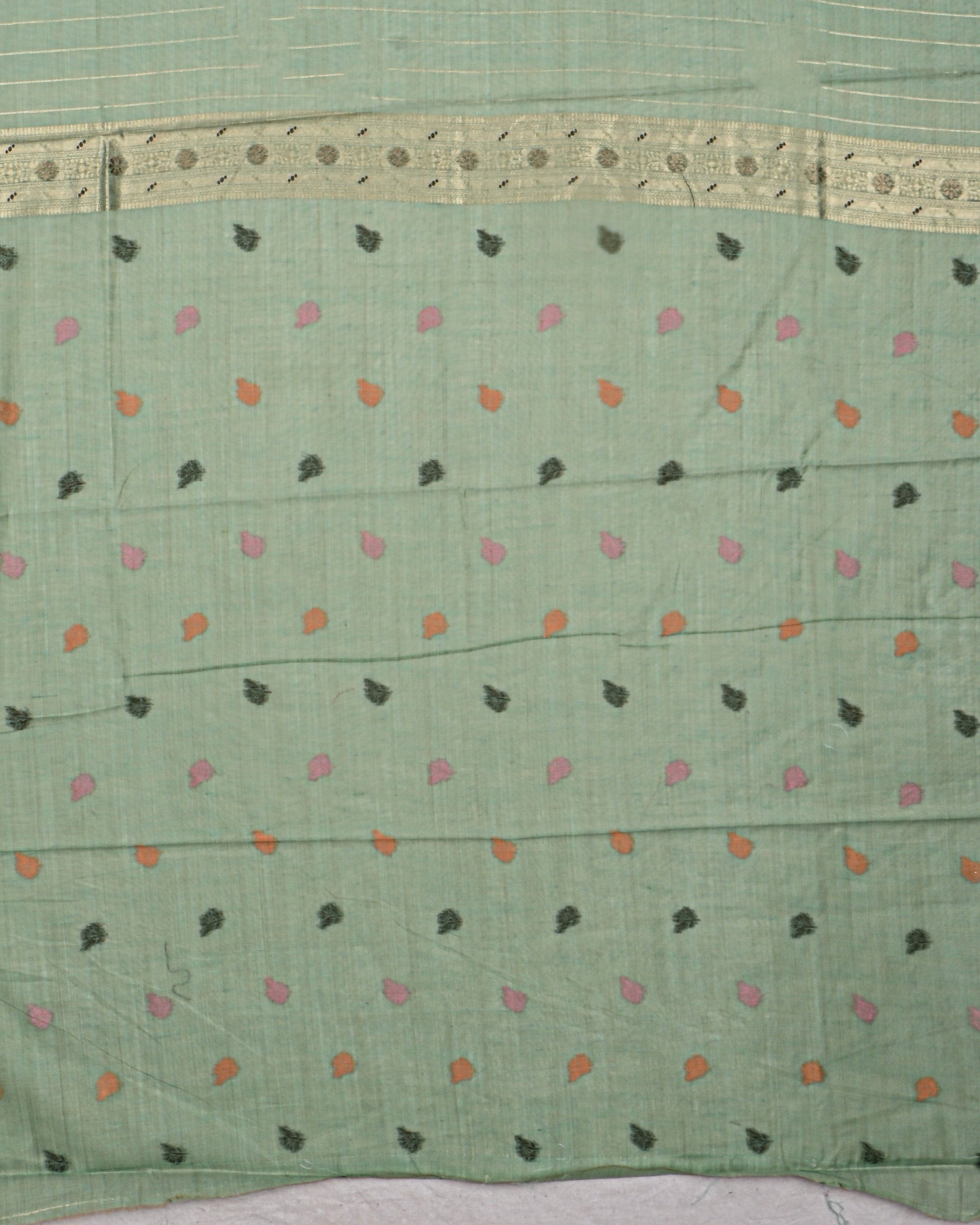 Ferozi color Chanderi Saree