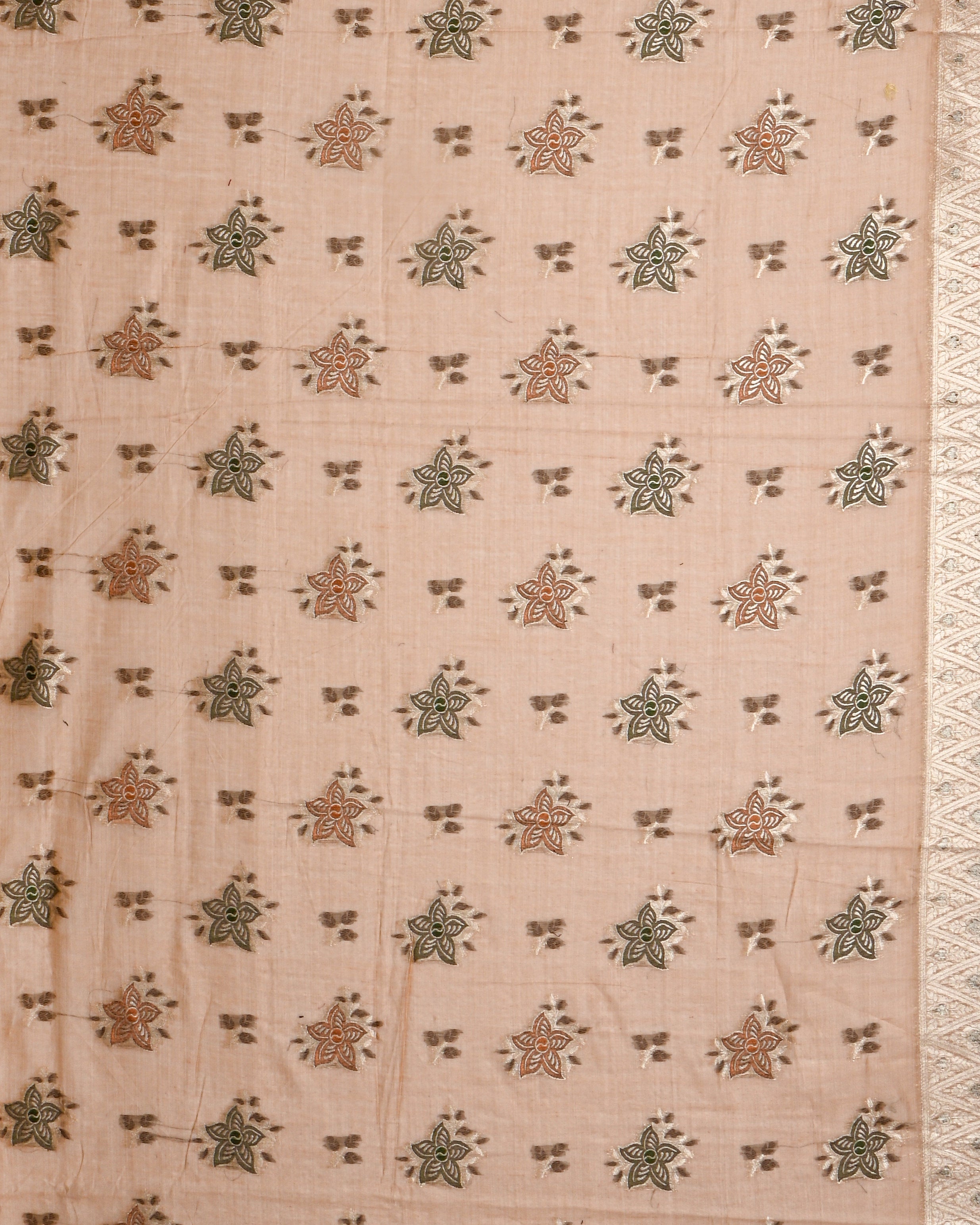 Orange color Chanderi Saree