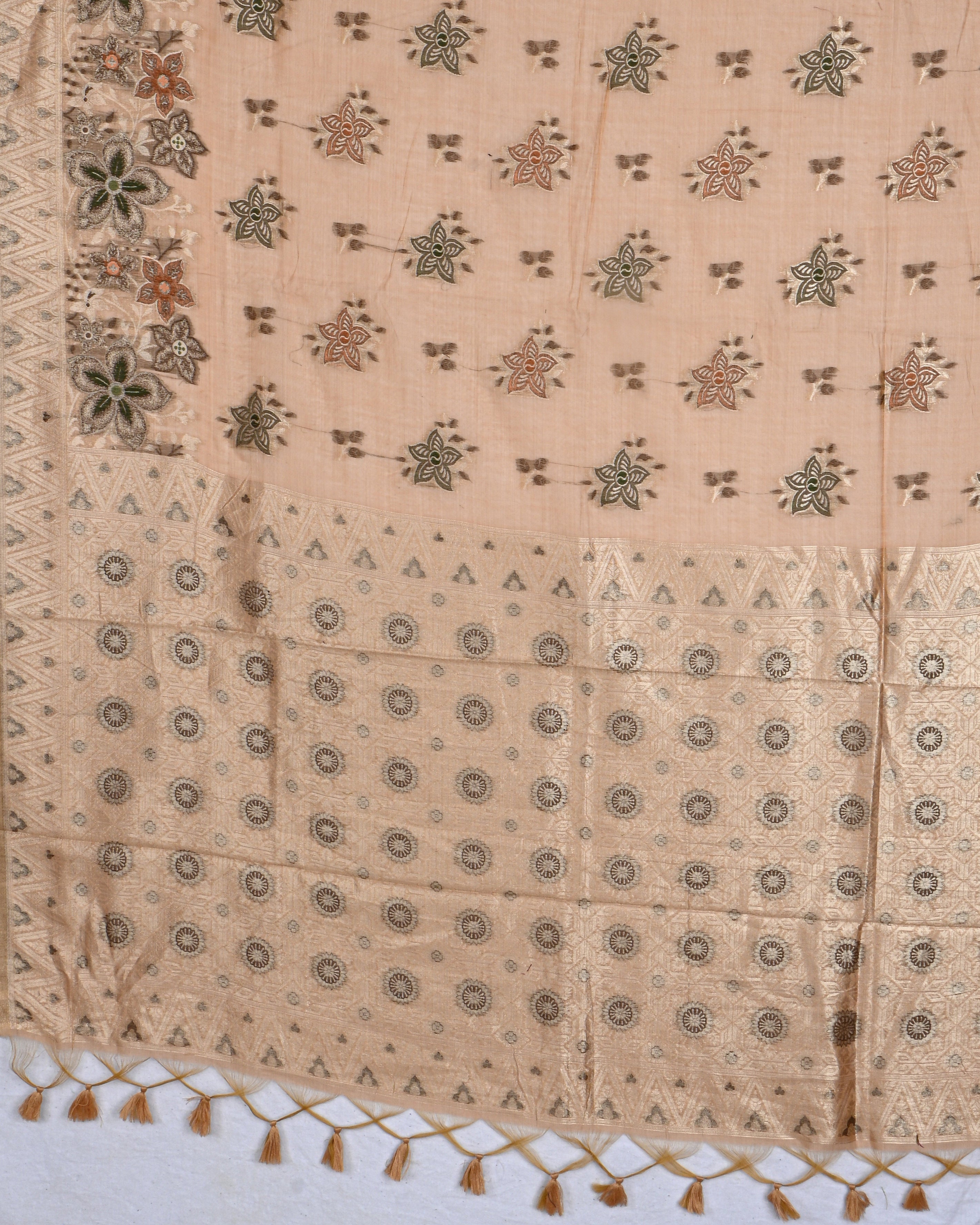 Orange color Chanderi Saree