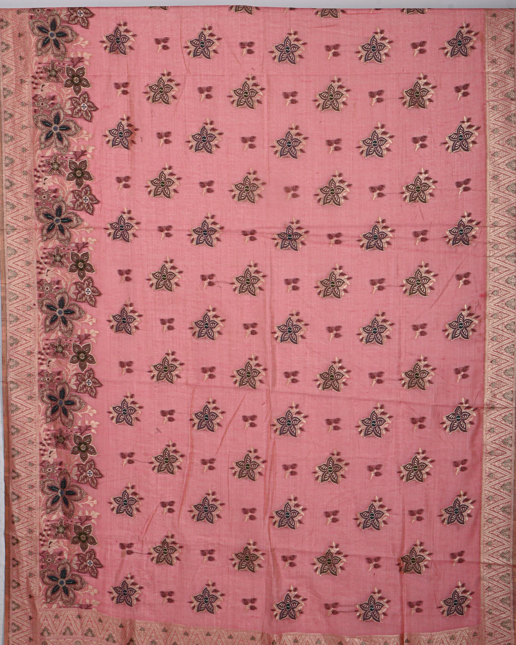 Pink color Chanderi Saree