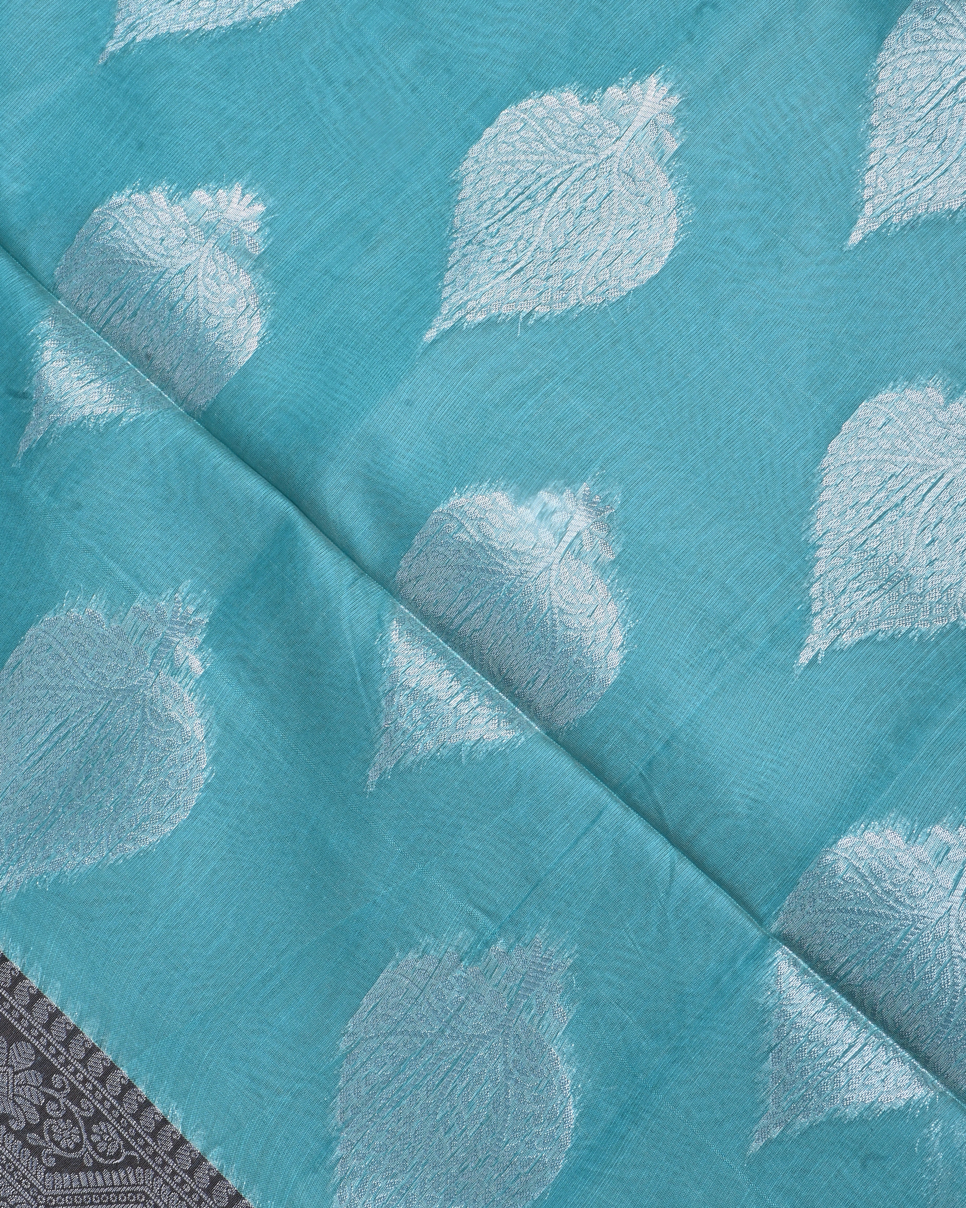 Ferozi Color Silk Saree