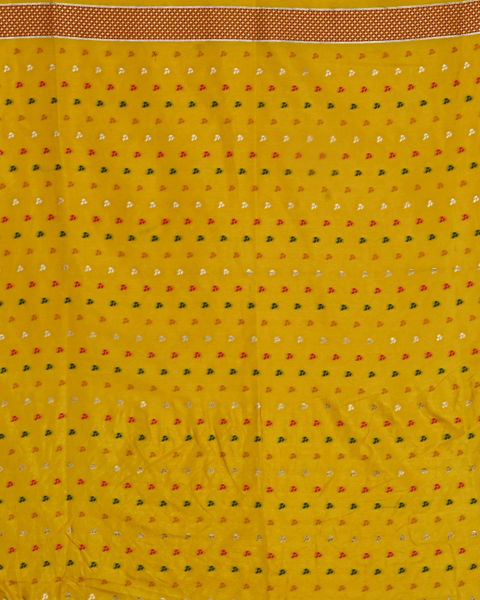 Yellow color Silk Saree