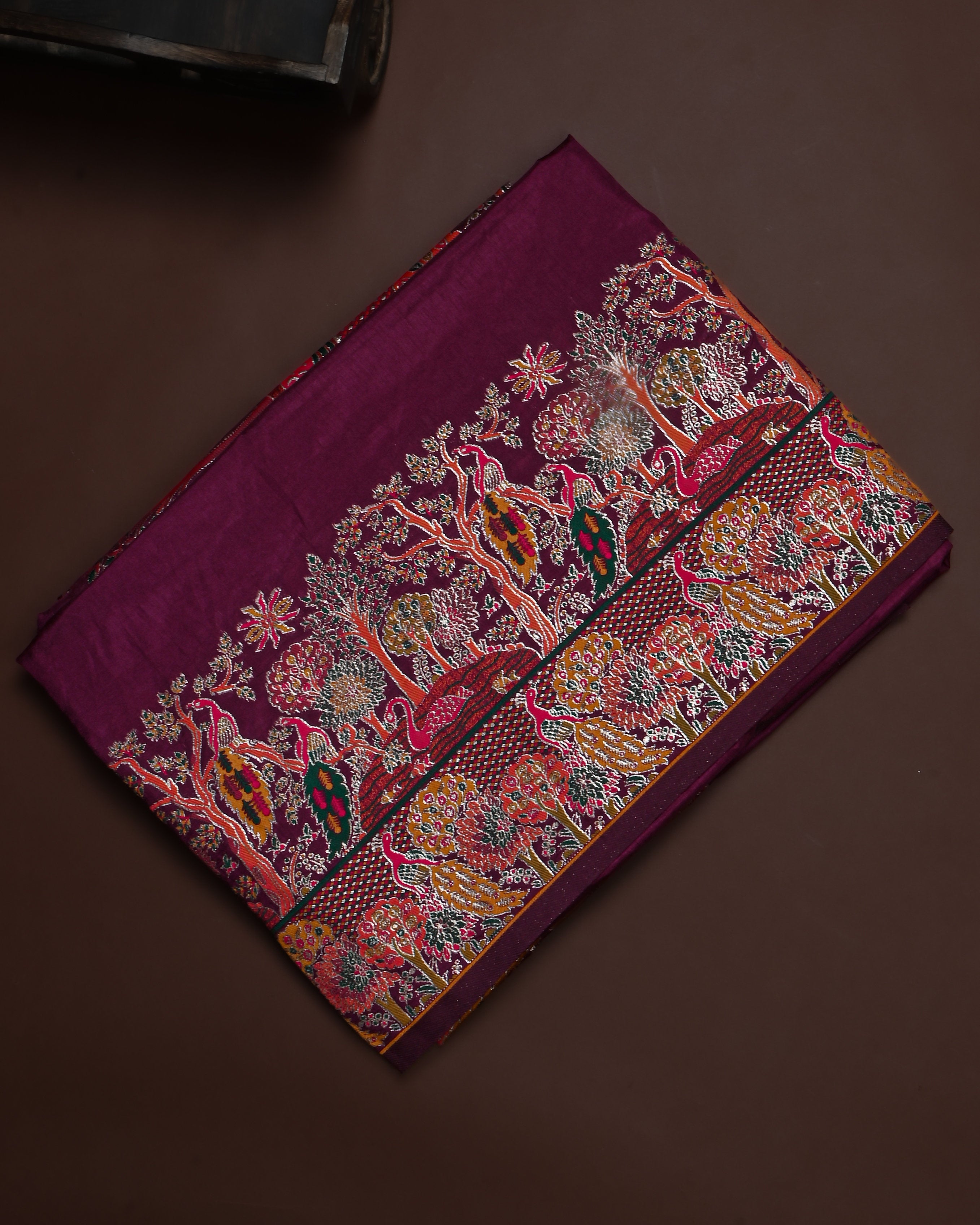 Purple color Silk Saree