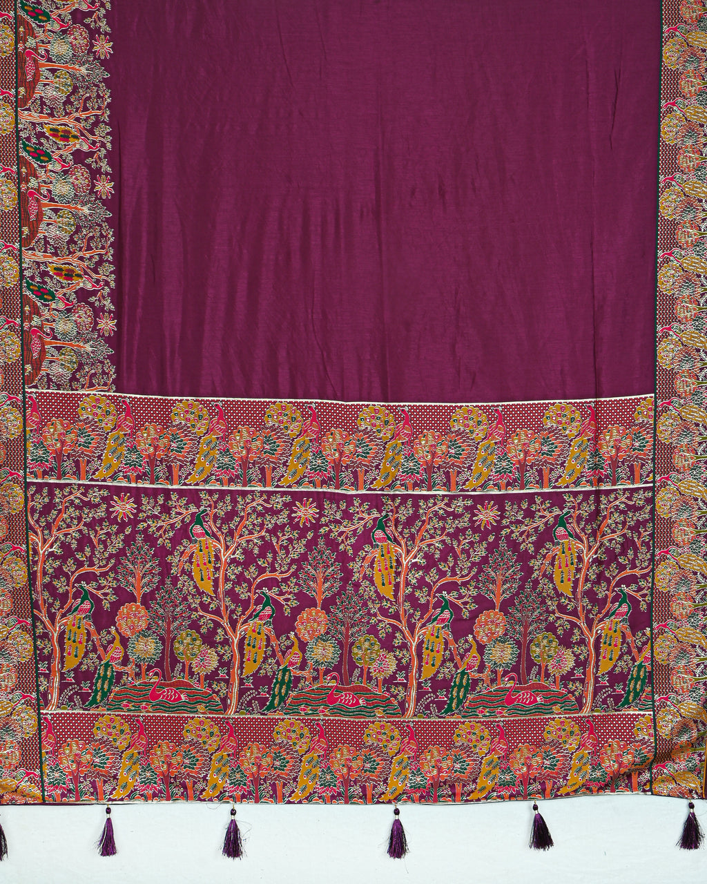 Purple color Silk Saree