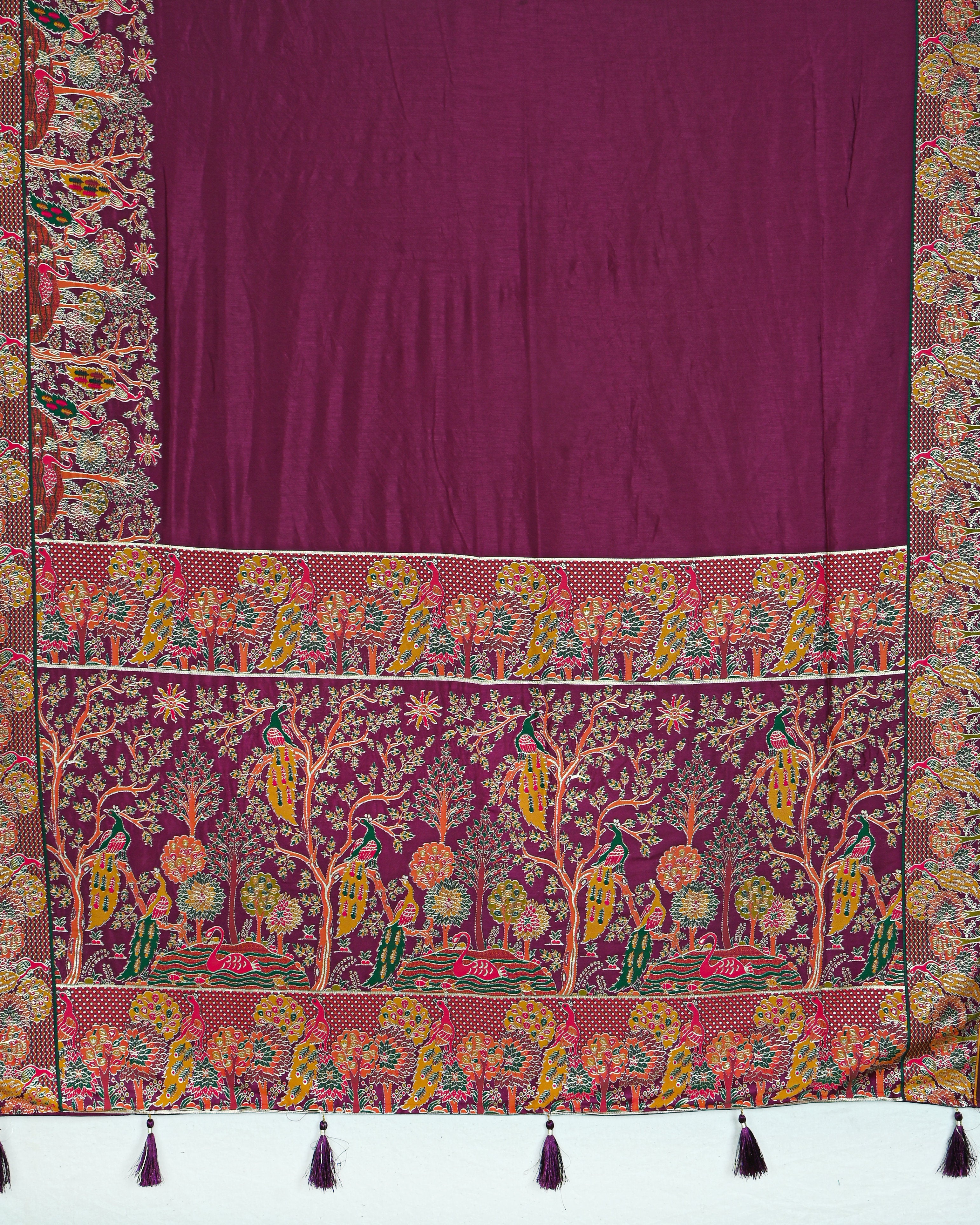 Purple color Silk Saree