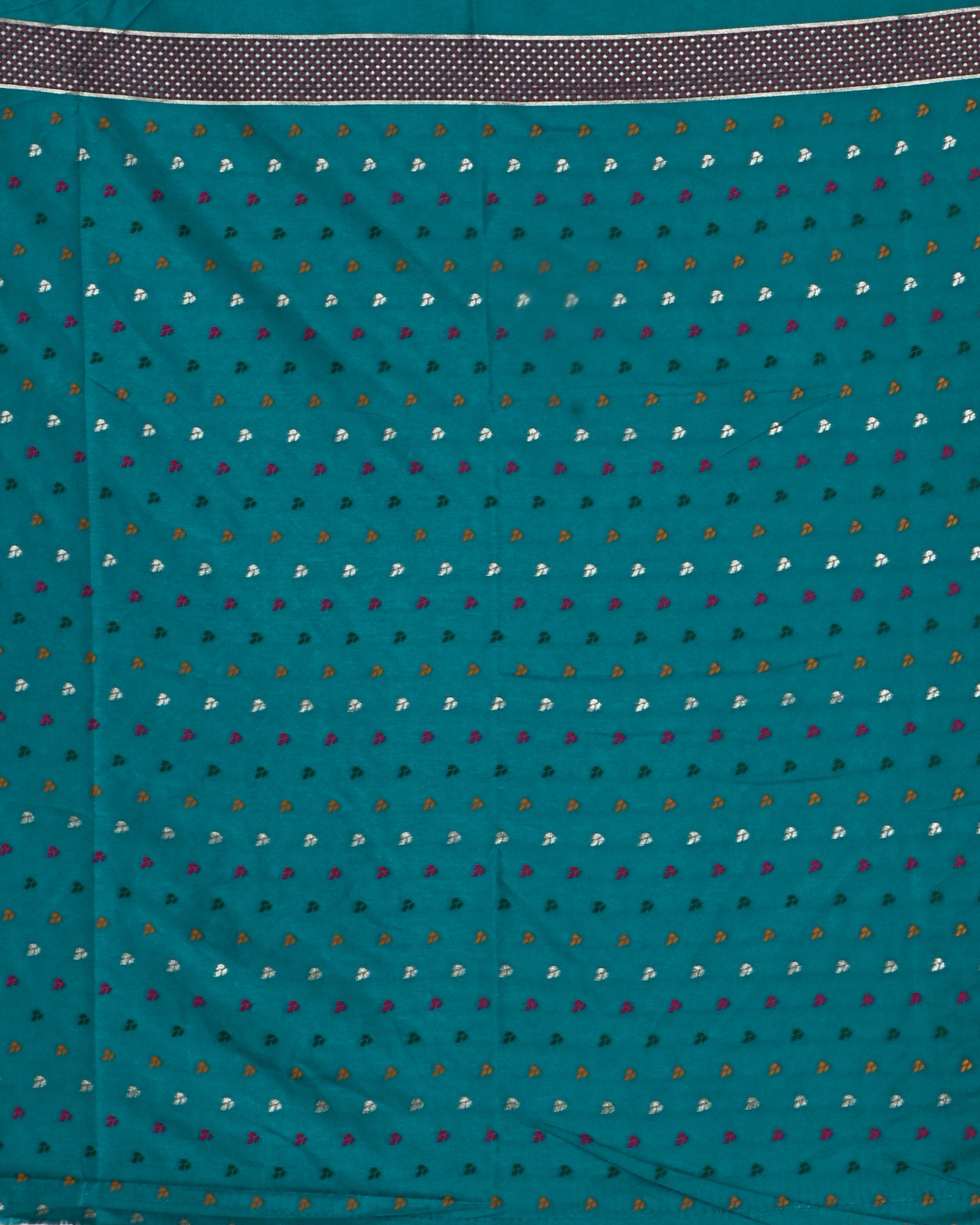 Ferozi color Silk Saree