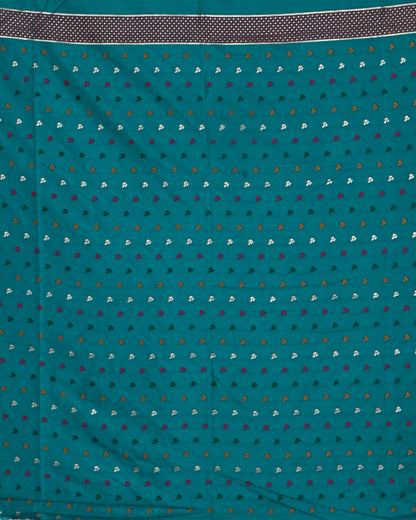 Ferozi color Silk Saree