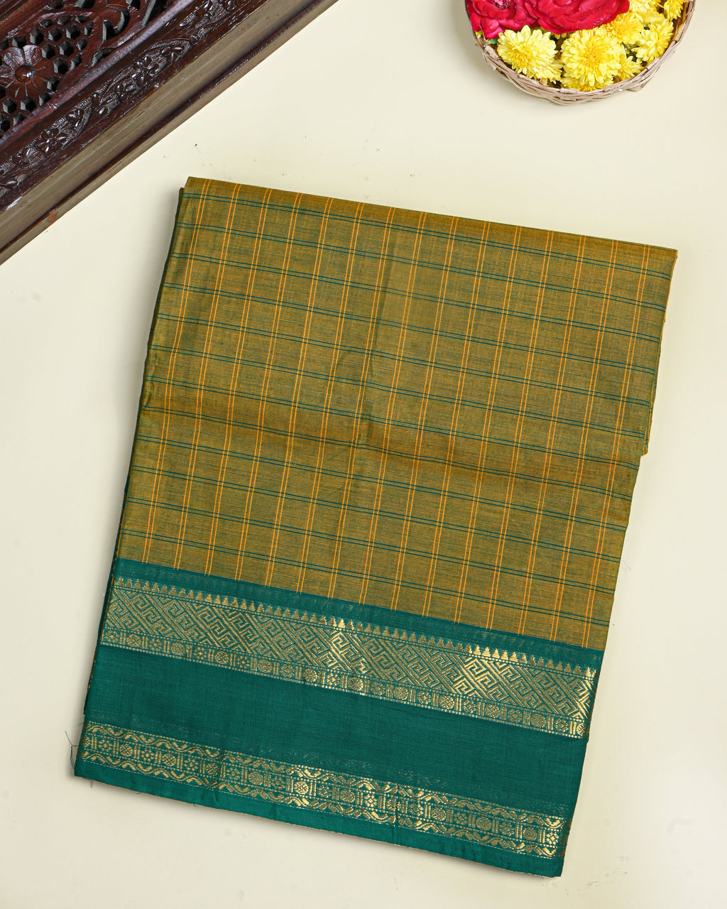 Green Color Cotton Saree