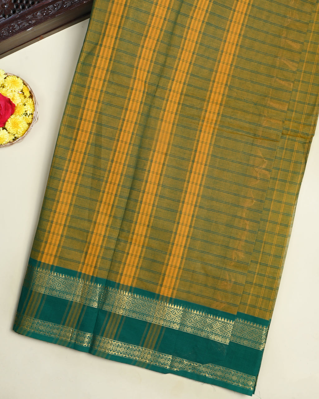 Green Color Cotton Saree