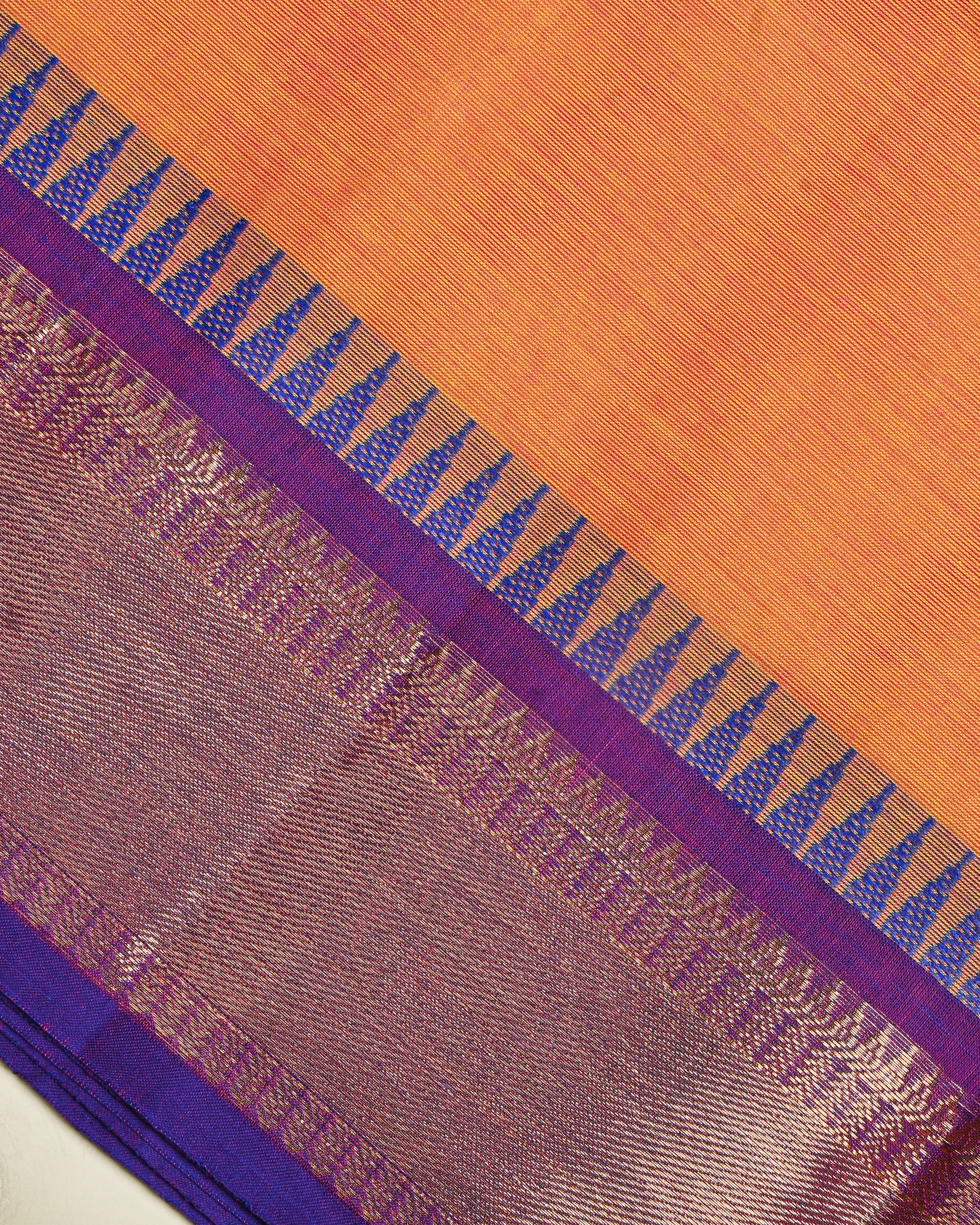 Orange Color Cotton Saree