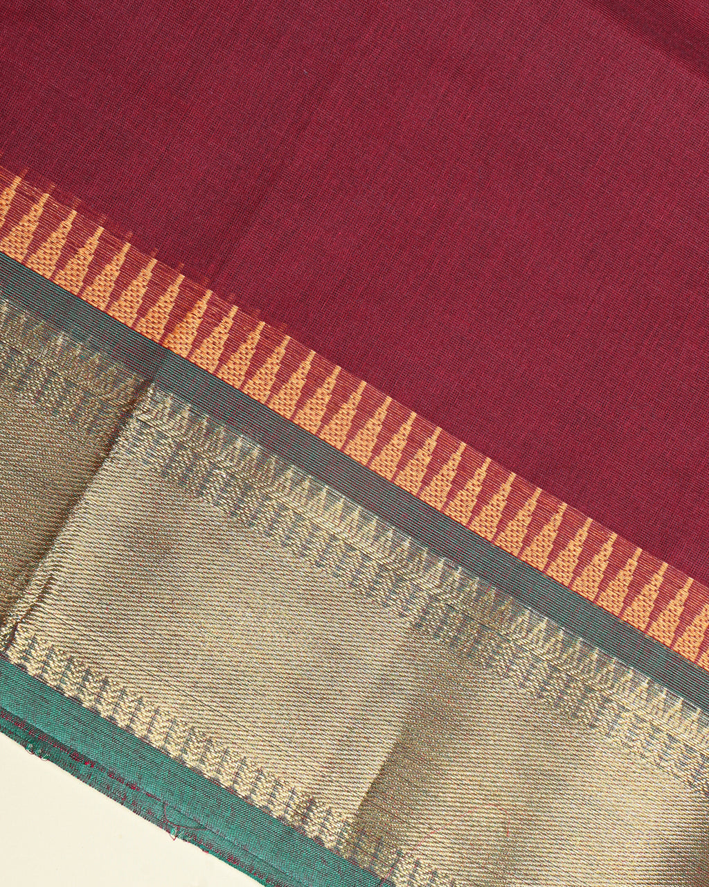 Maroon Color Cotton Saree