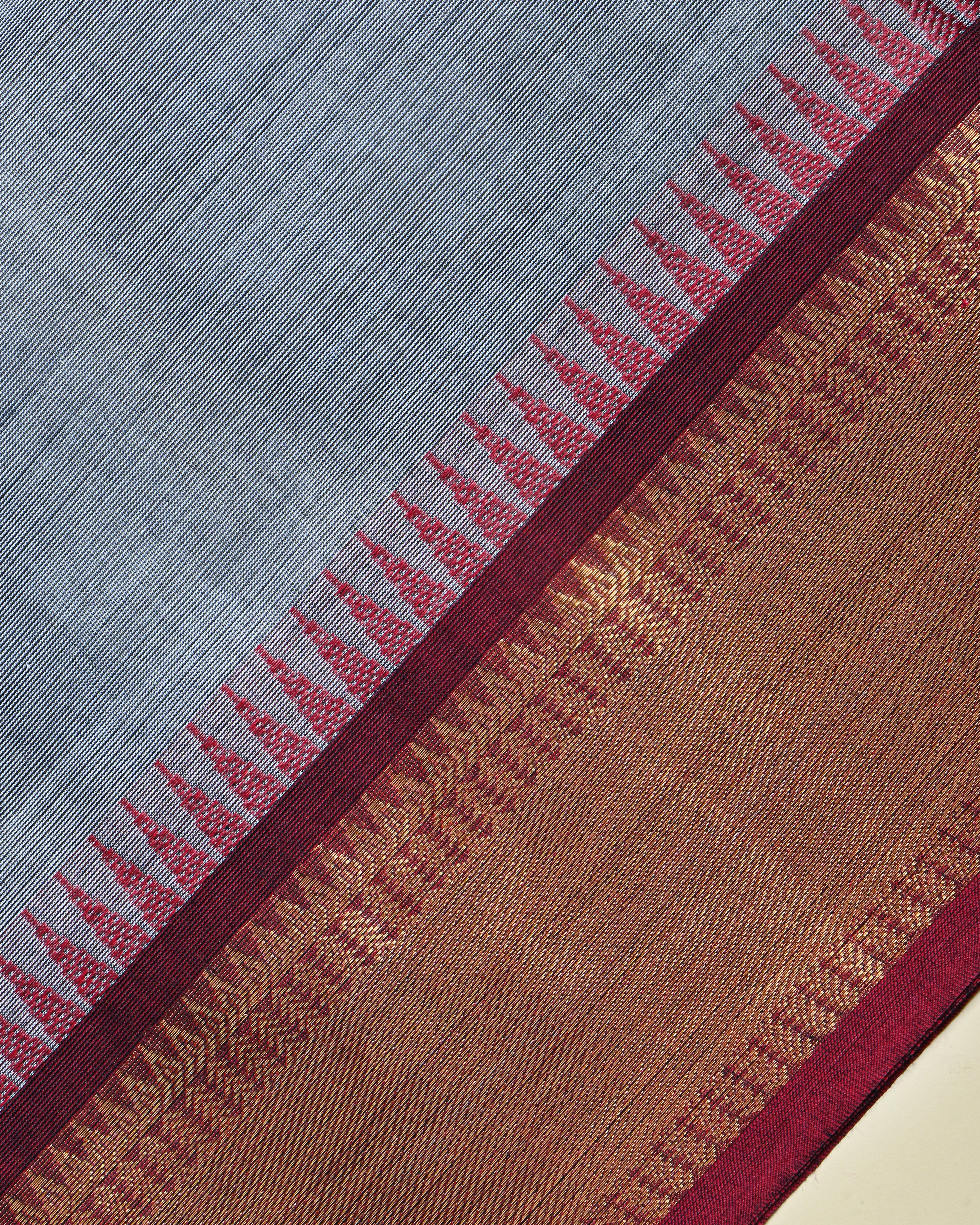 Grey Color Cotton Saree