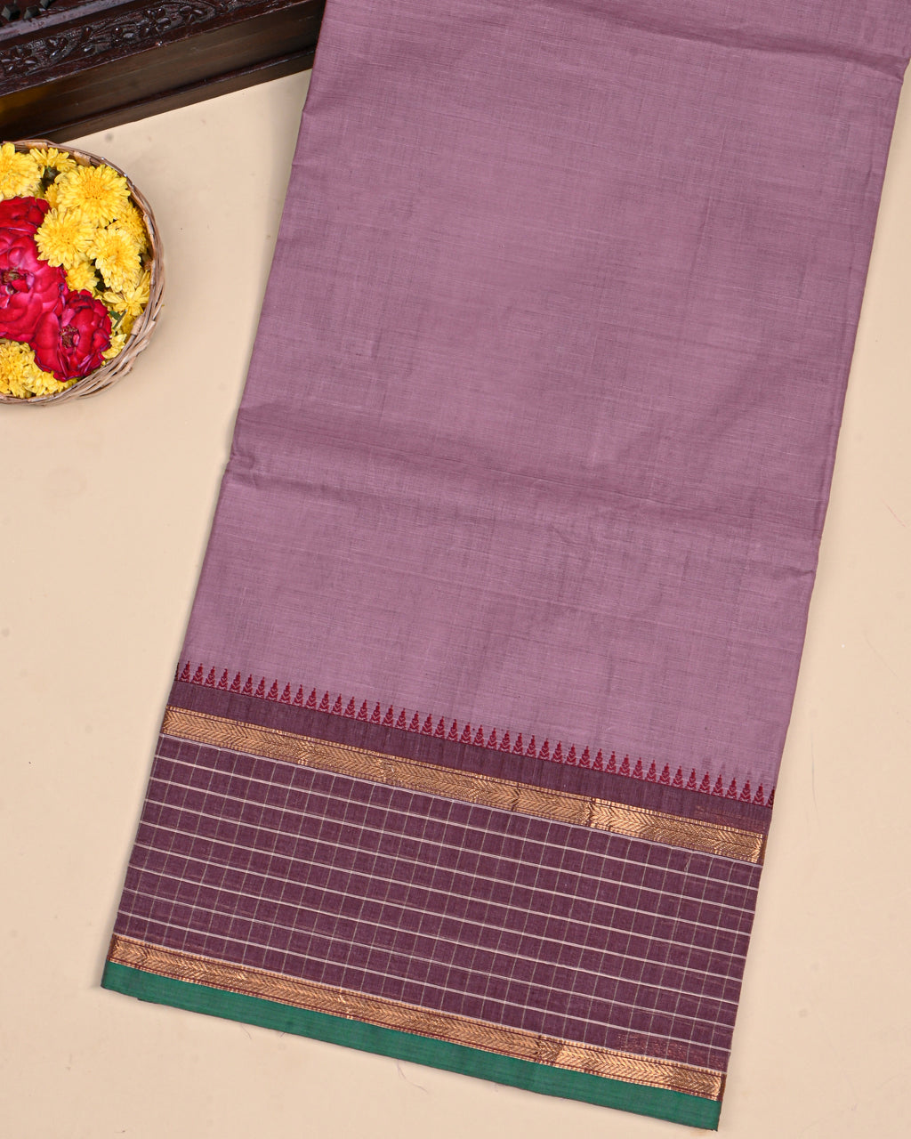 Pink Color Cotton Saree