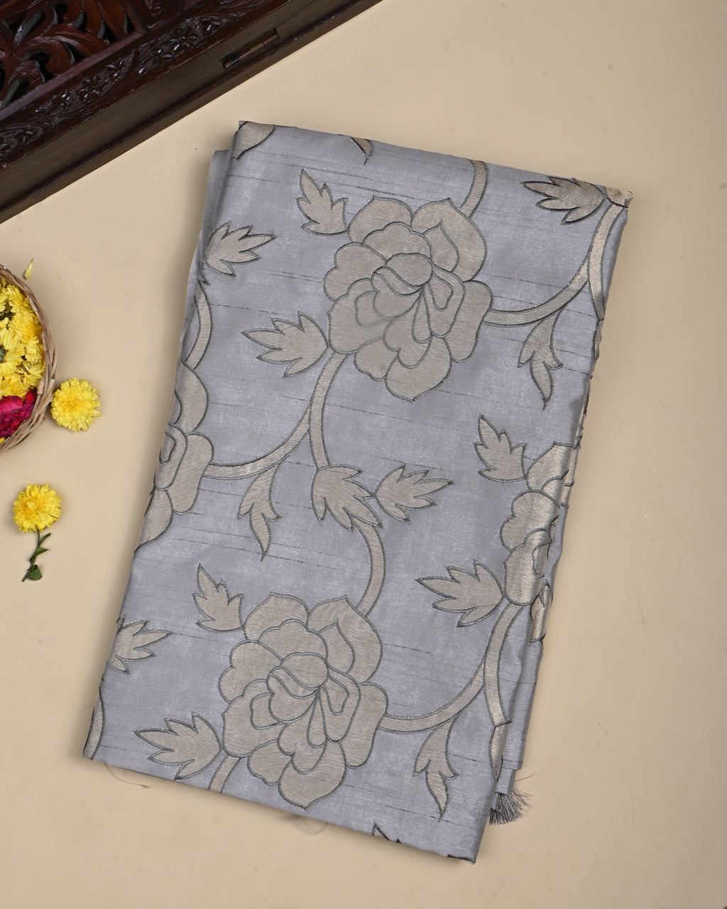 Grey Color Silk Saree