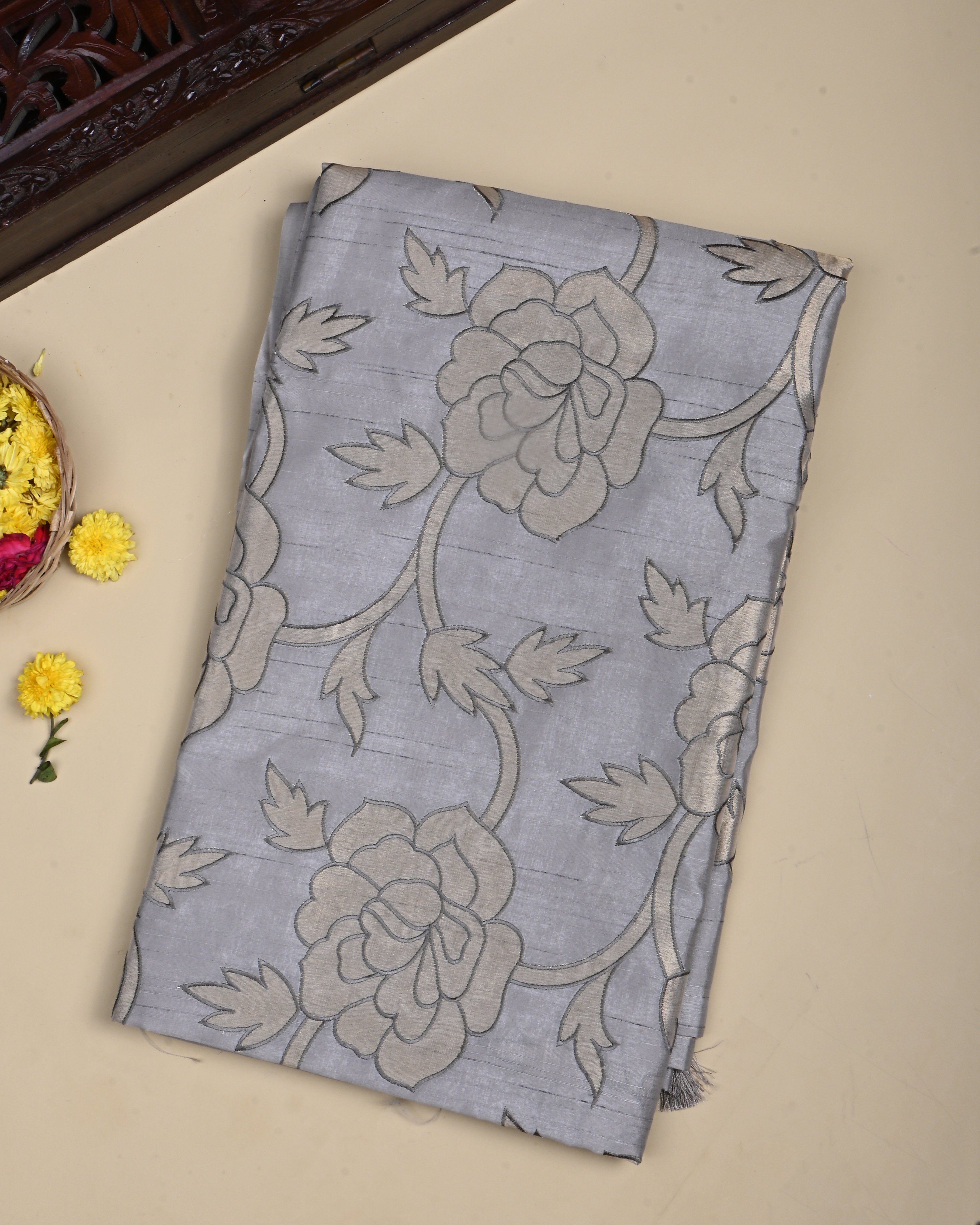 Grey Color Silk Saree