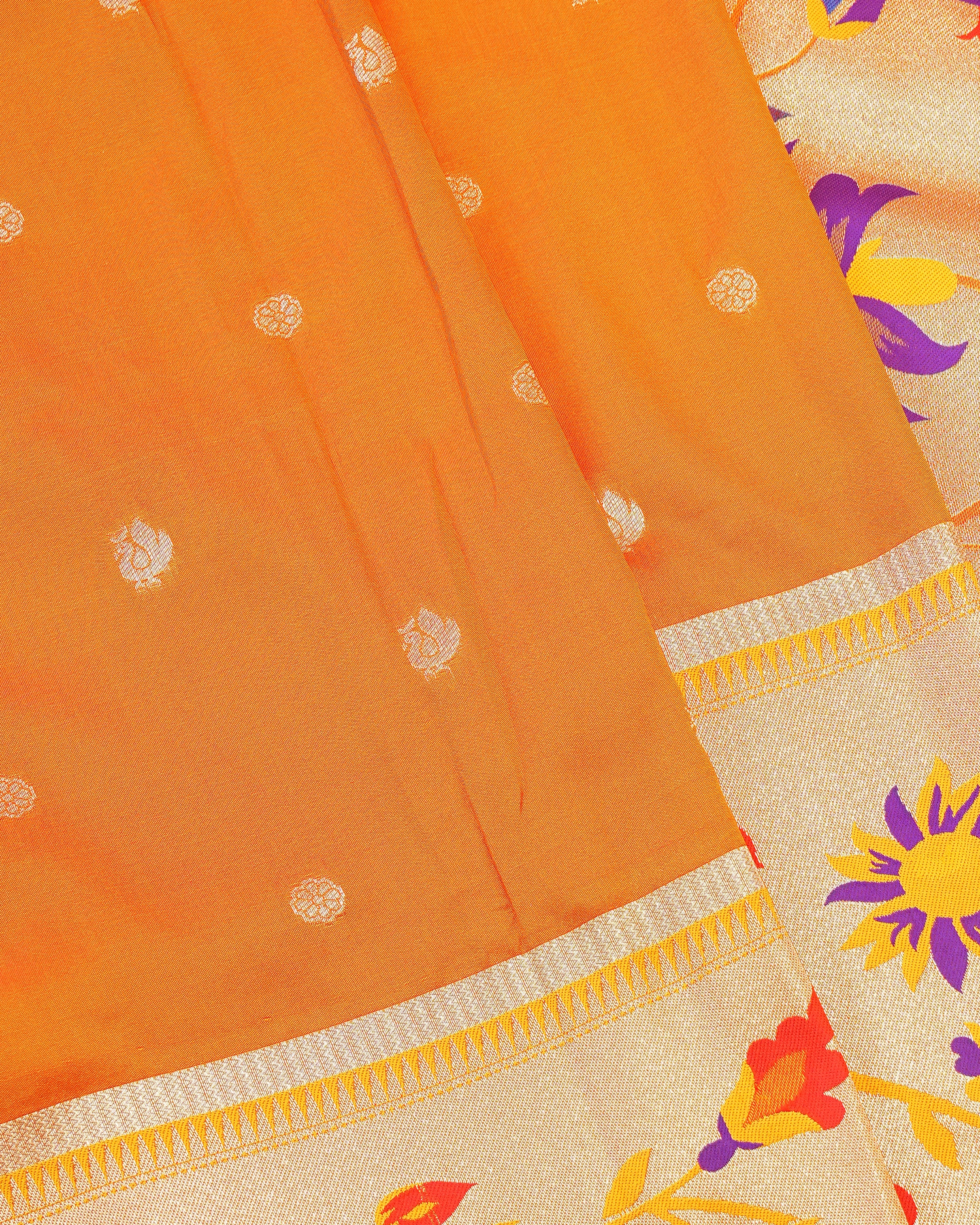 Yellow color Silk Saree