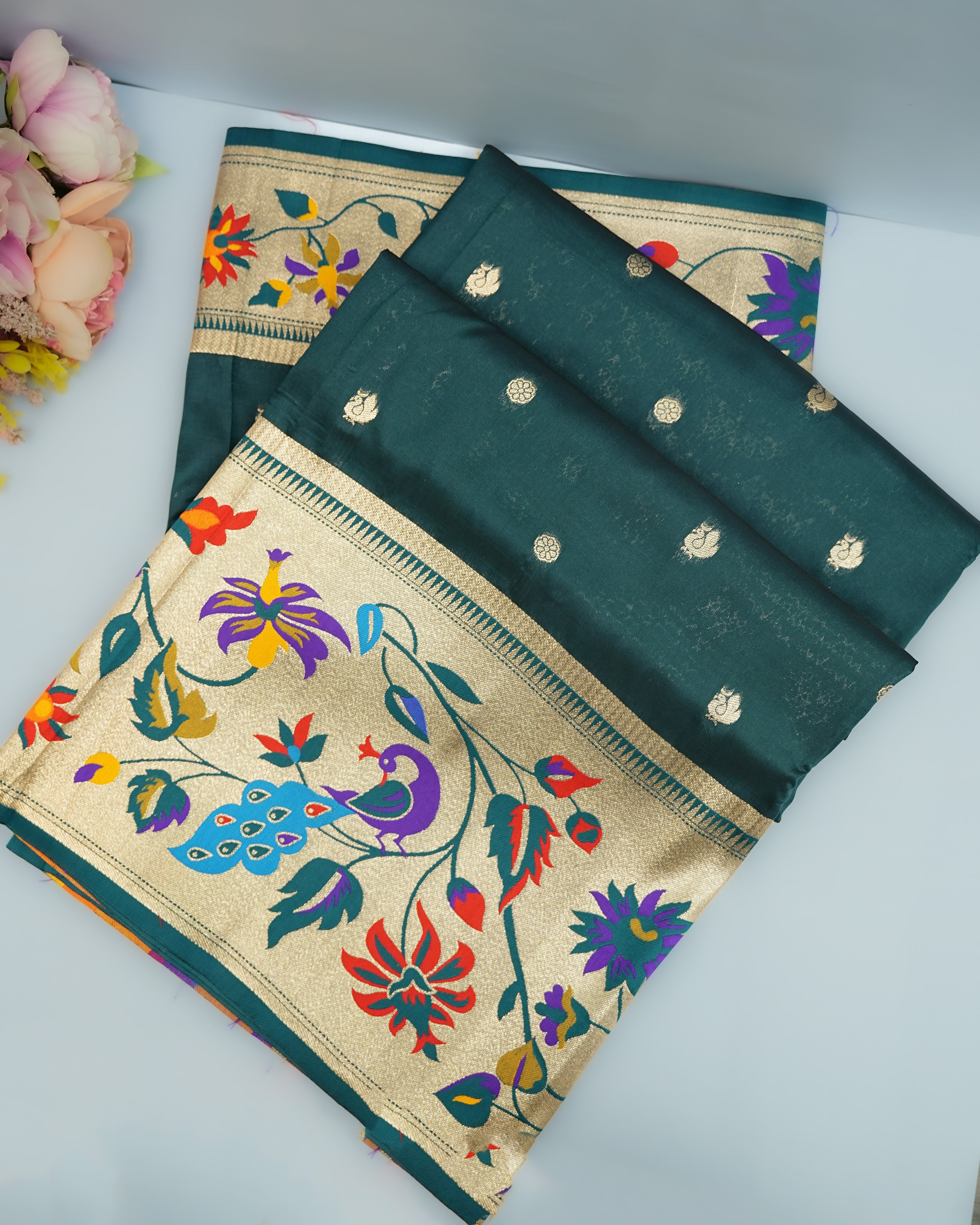 Navy Blue color Silk Saree