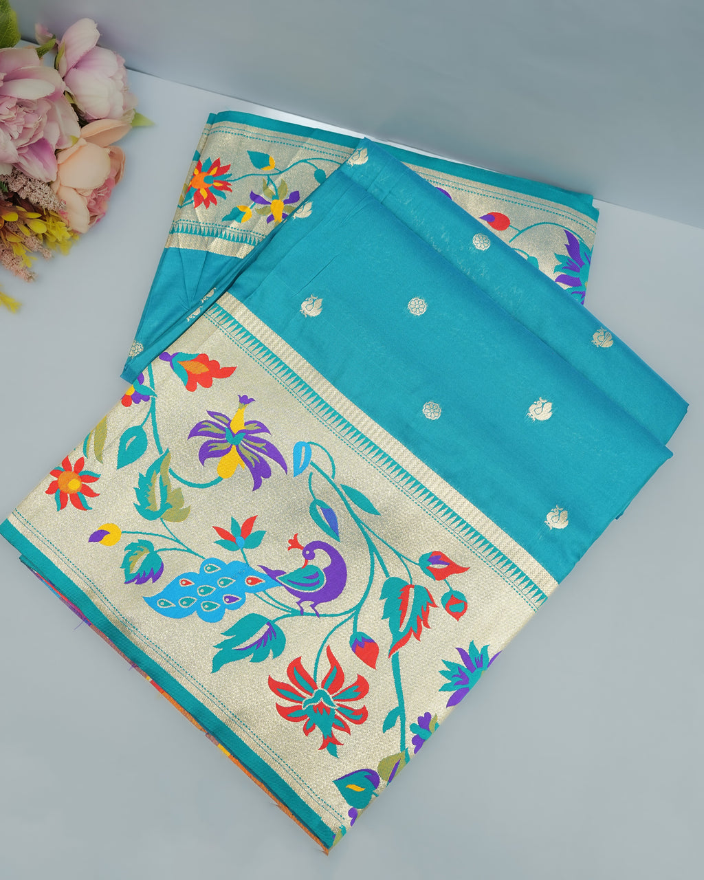 Navy Blue color Silk Saree