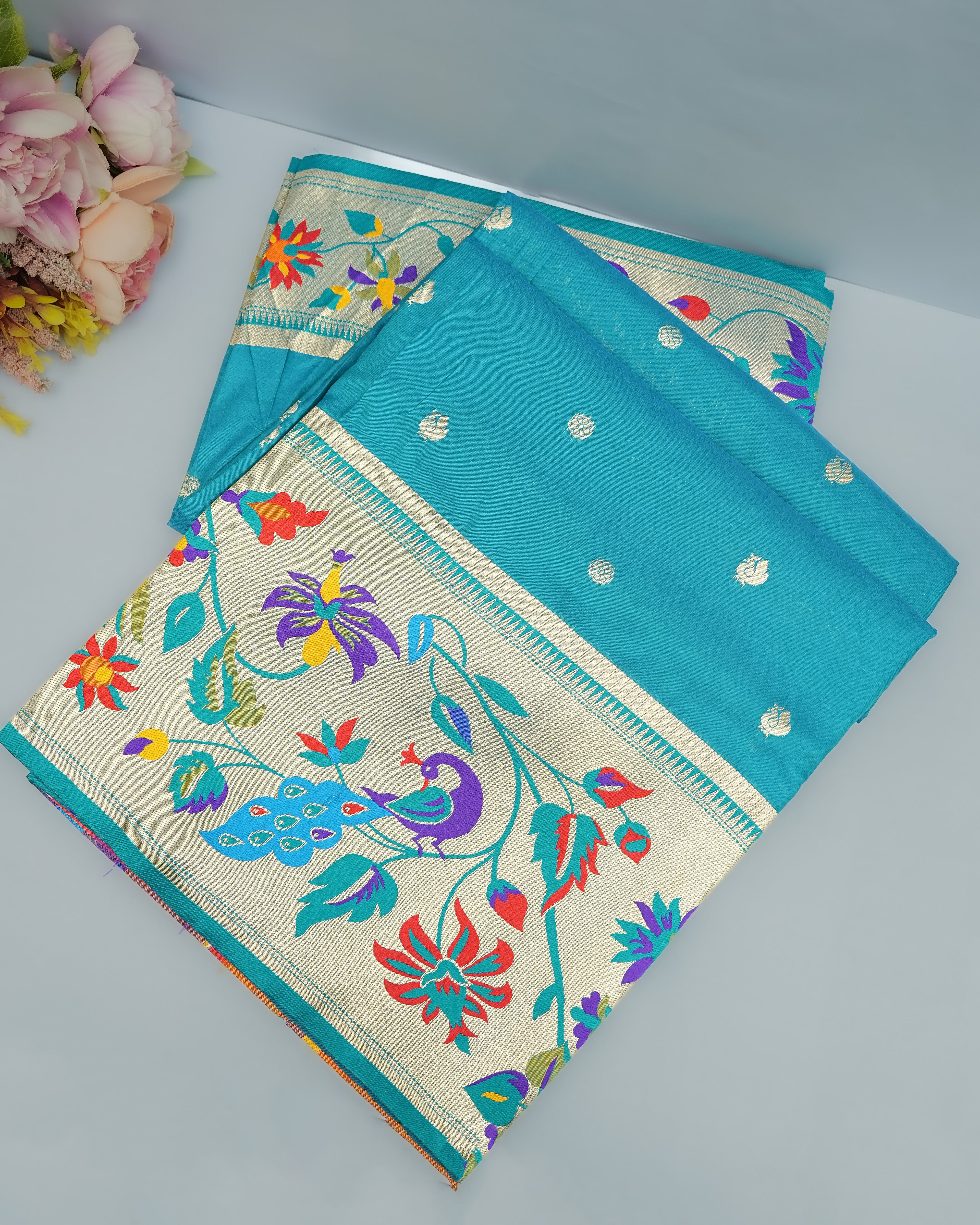 Navy Blue color Silk Saree